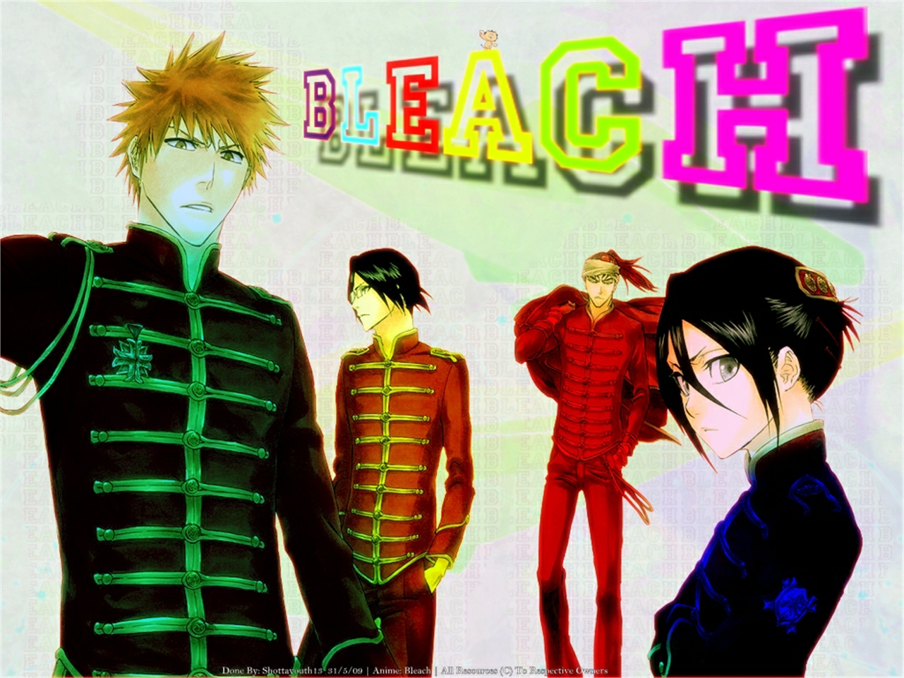 Download mobile wallpaper Anime, Bleach, Rukia Kuchiki, Renji Abarai, Ichigo Kurosaki, Uryu Ishida for free.