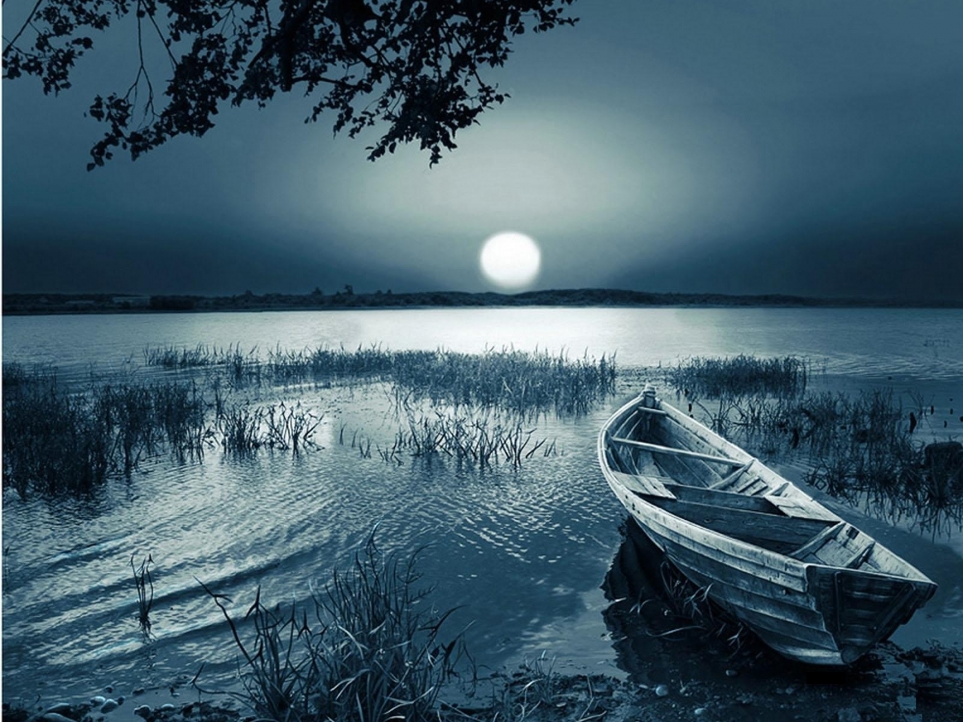 Download mobile wallpaper Rivers, Landscape, Boats, Night for free.
