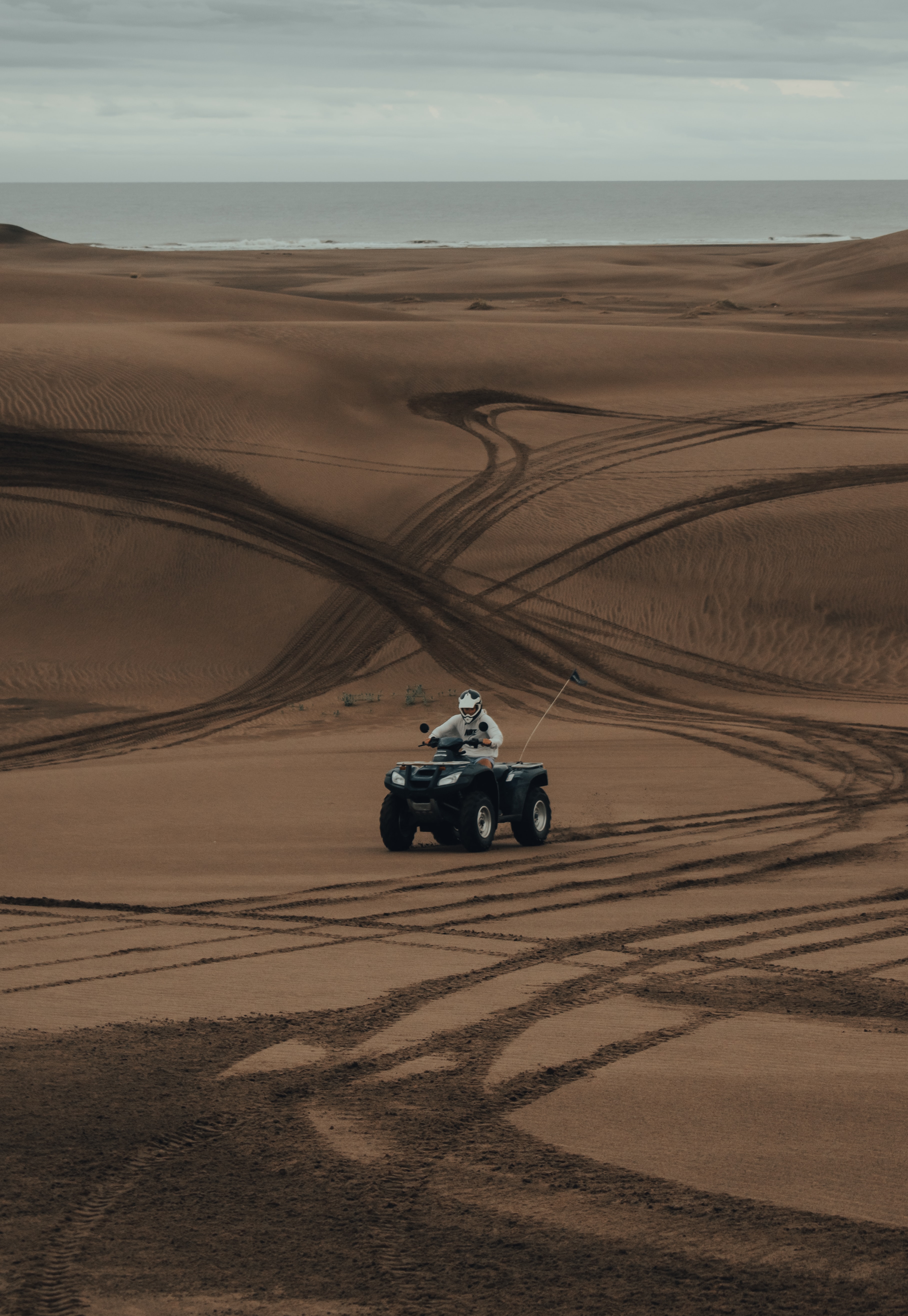 sand, motorcycles, desert, traces, atv, quad bike