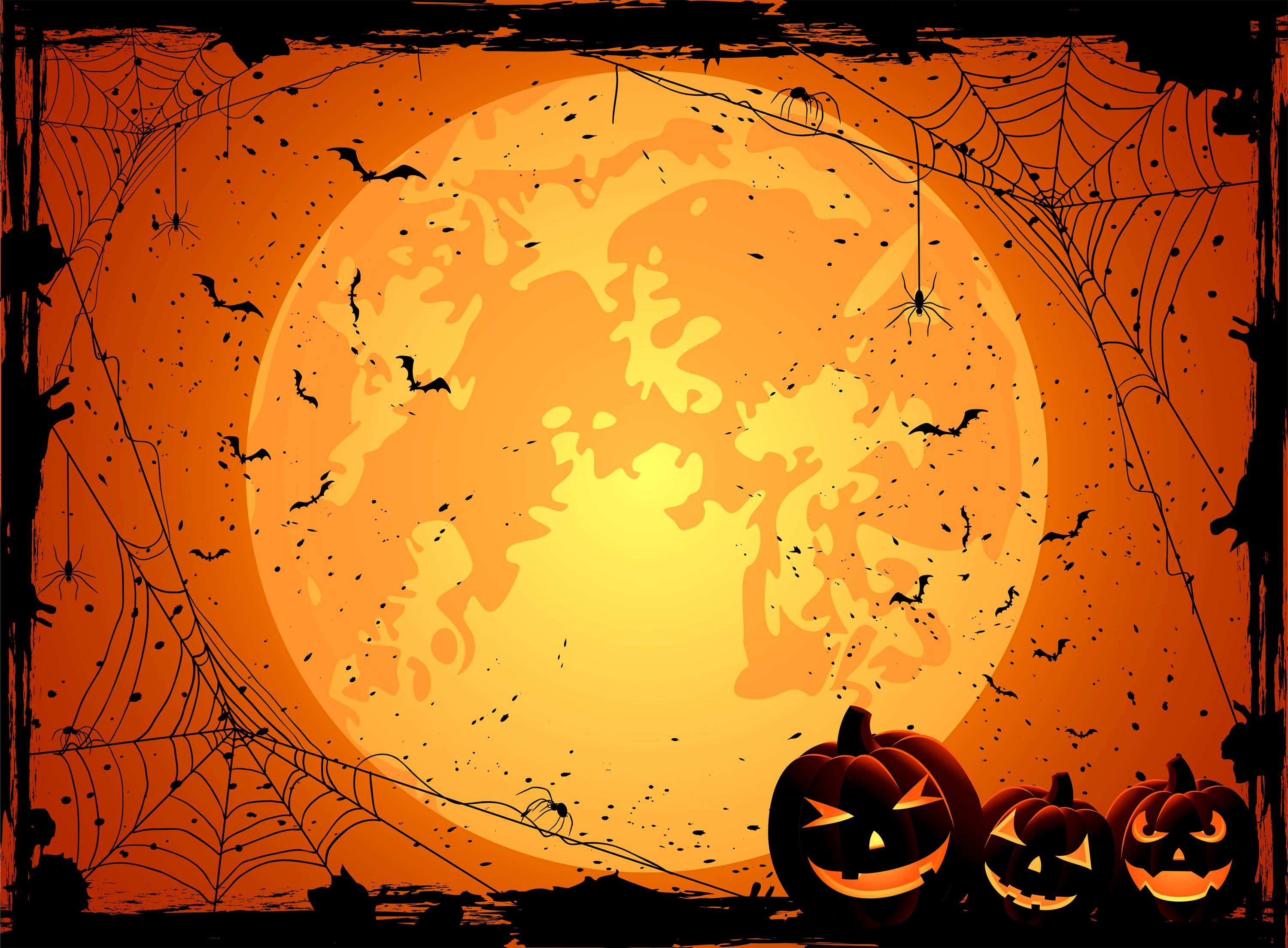 Handy-Wallpaper Feiertage, Halloween, Spinne, Spinnennetz, Orange Farbe), Jack O' Laterne kostenlos herunterladen.