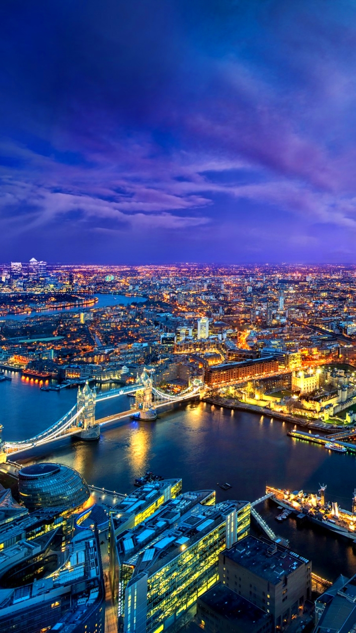 Скачать картинку Города, Ночь, Лондон, Город, Городской Пейзаж, Великобритания, Тауэрский Мост, Соединенное Королевство, Сделано Человеком в телефон бесплатно.