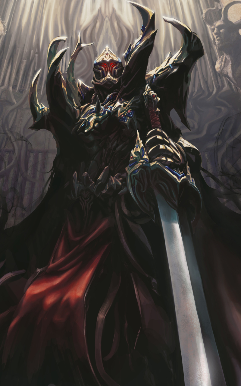 Download mobile wallpaper Dark, Warrior, Knight, Armor, Sword for free.