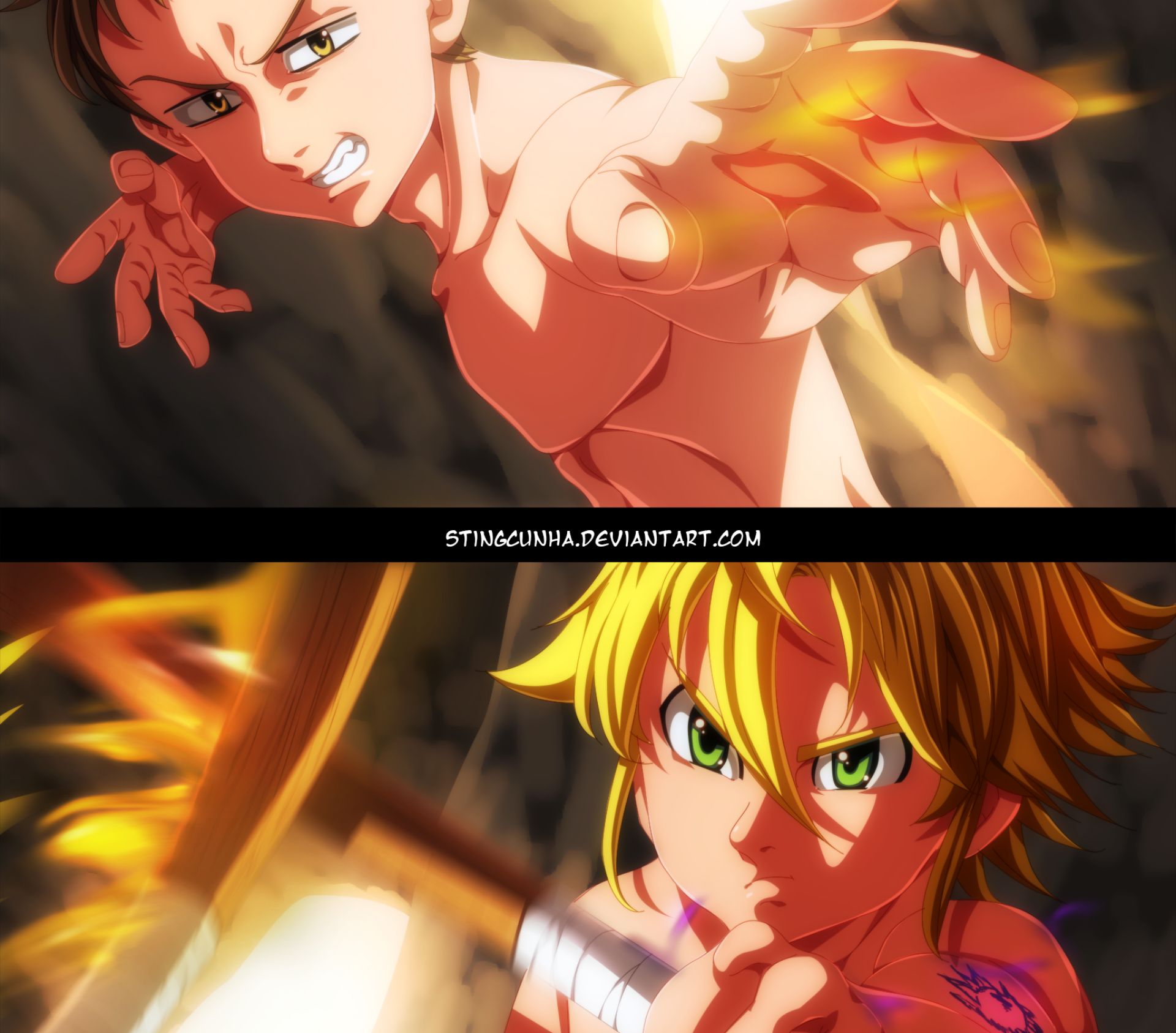 anime, the seven deadly sins, king (the seven deadly sins), meliodas (the seven deadly sins)
