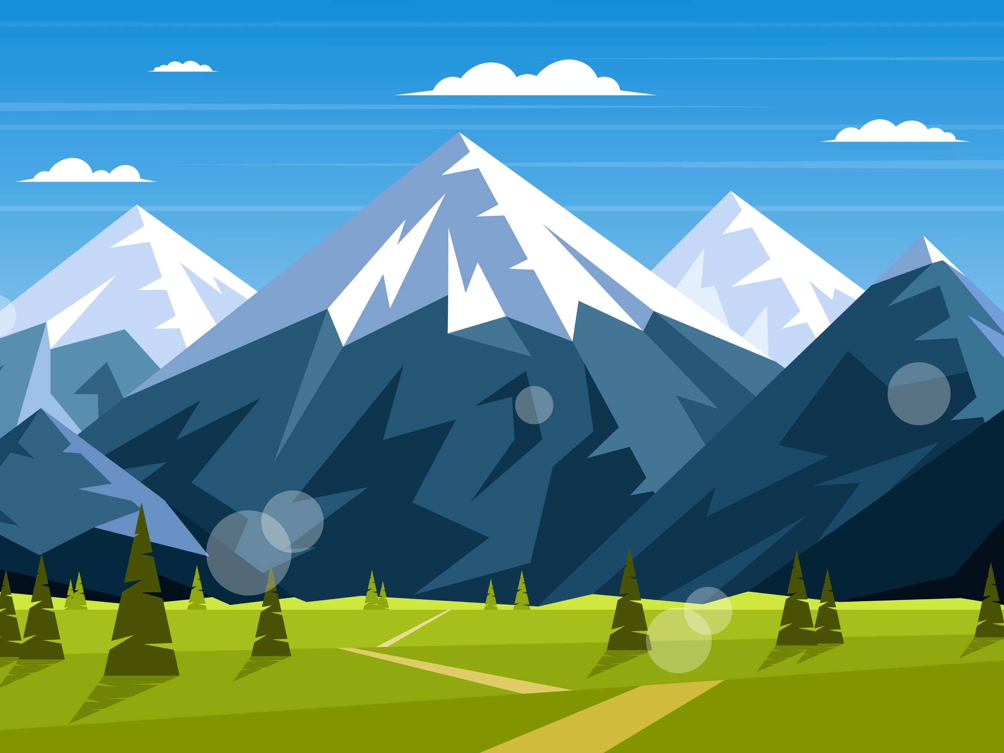 Download mobile wallpaper Mountains, Landscape, Nature, Art, Vector for free.