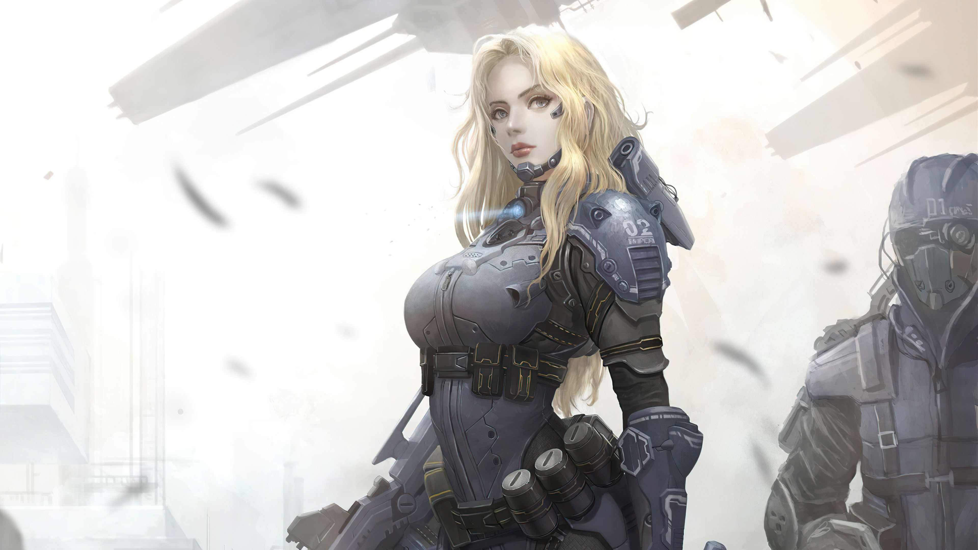 Free download wallpaper Sci Fi, Blonde, Futuristic, Women Warrior, Woman Warrior on your PC desktop