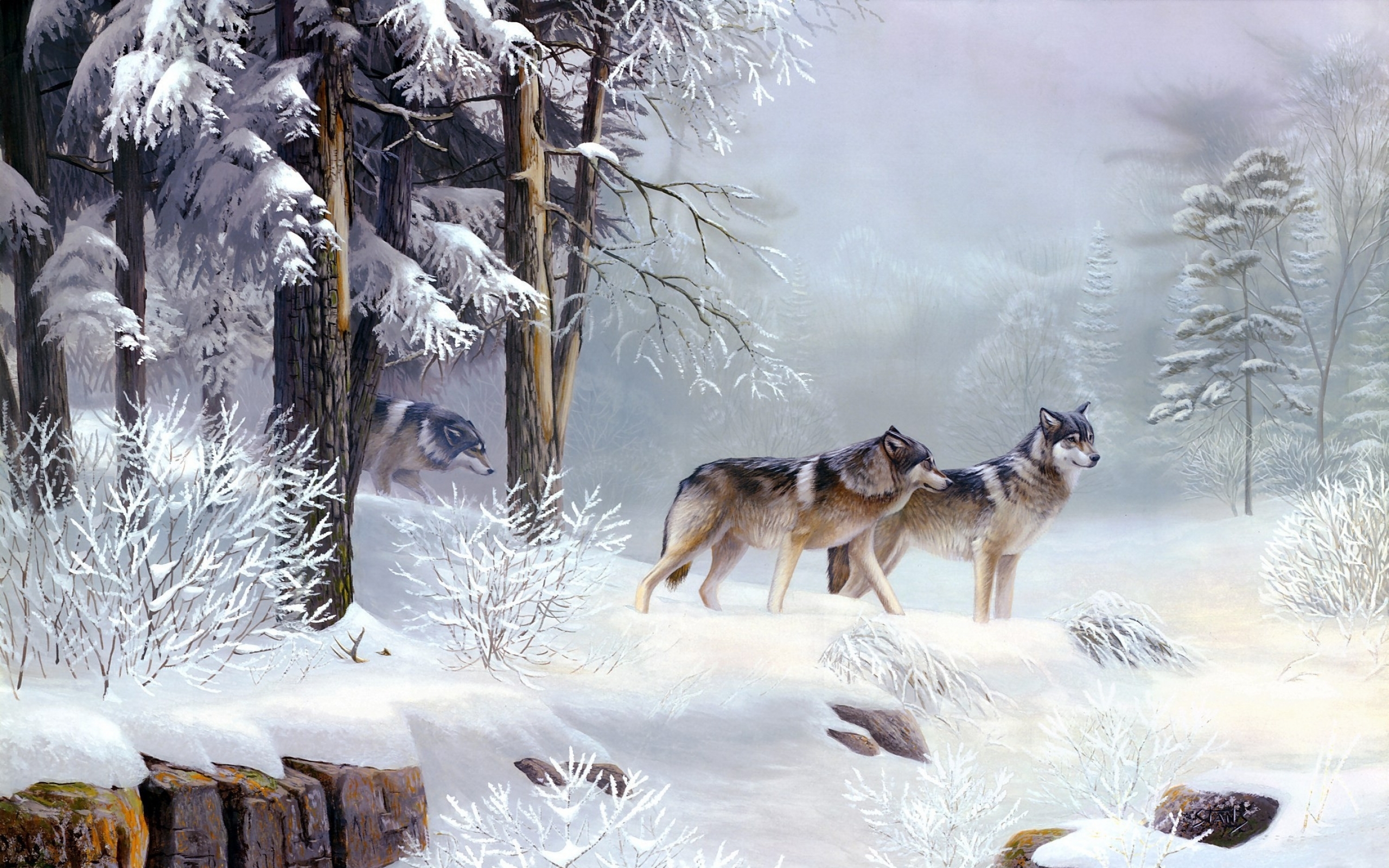 Baixar papel de parede para celular de Animais, Lobos, Inverno, Neve, Lobo gratuito.