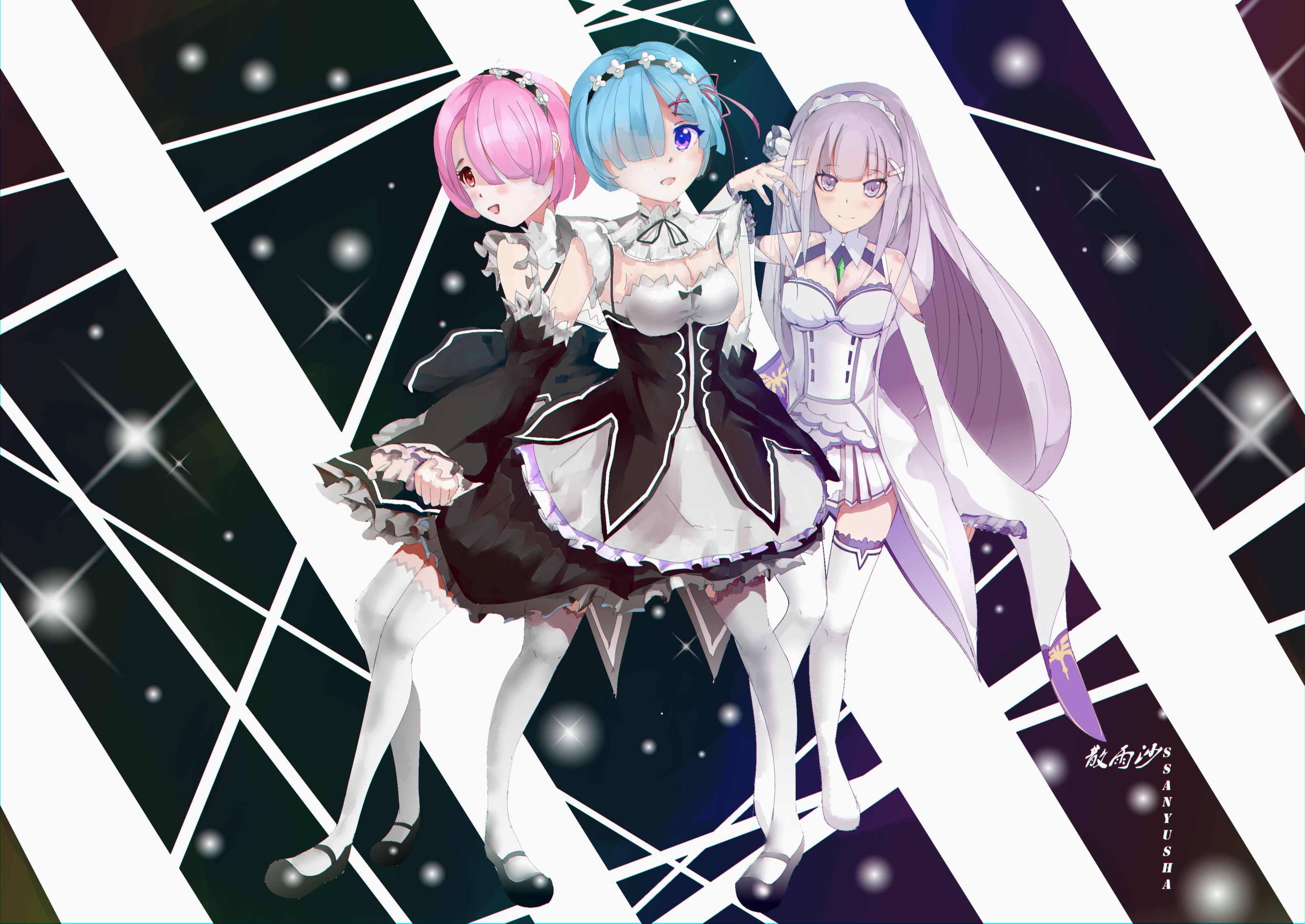 Laden Sie das Animes, Emilia (Re: Zero), Re:zero Das Leben In Einer Anderen Welt Beginnen, Widder (Re:zero), Rem (Re: Null)-Bild kostenlos auf Ihren PC-Desktop herunter