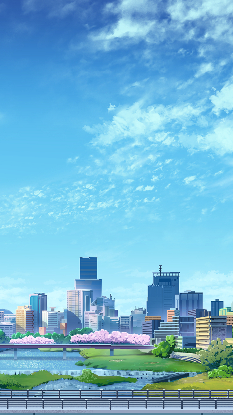 Download mobile wallpaper Anime, Sky, City, Building for free.