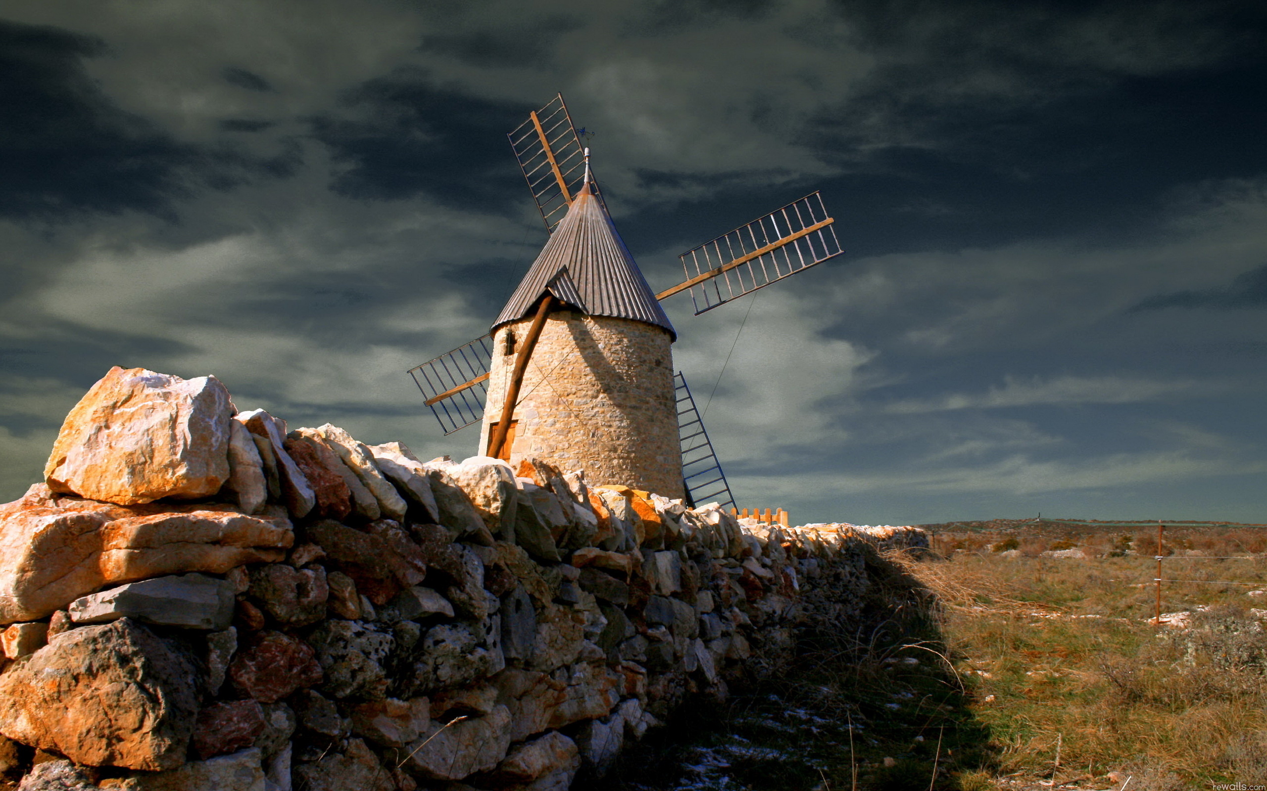 Windmill  1366x768 Wallpapers