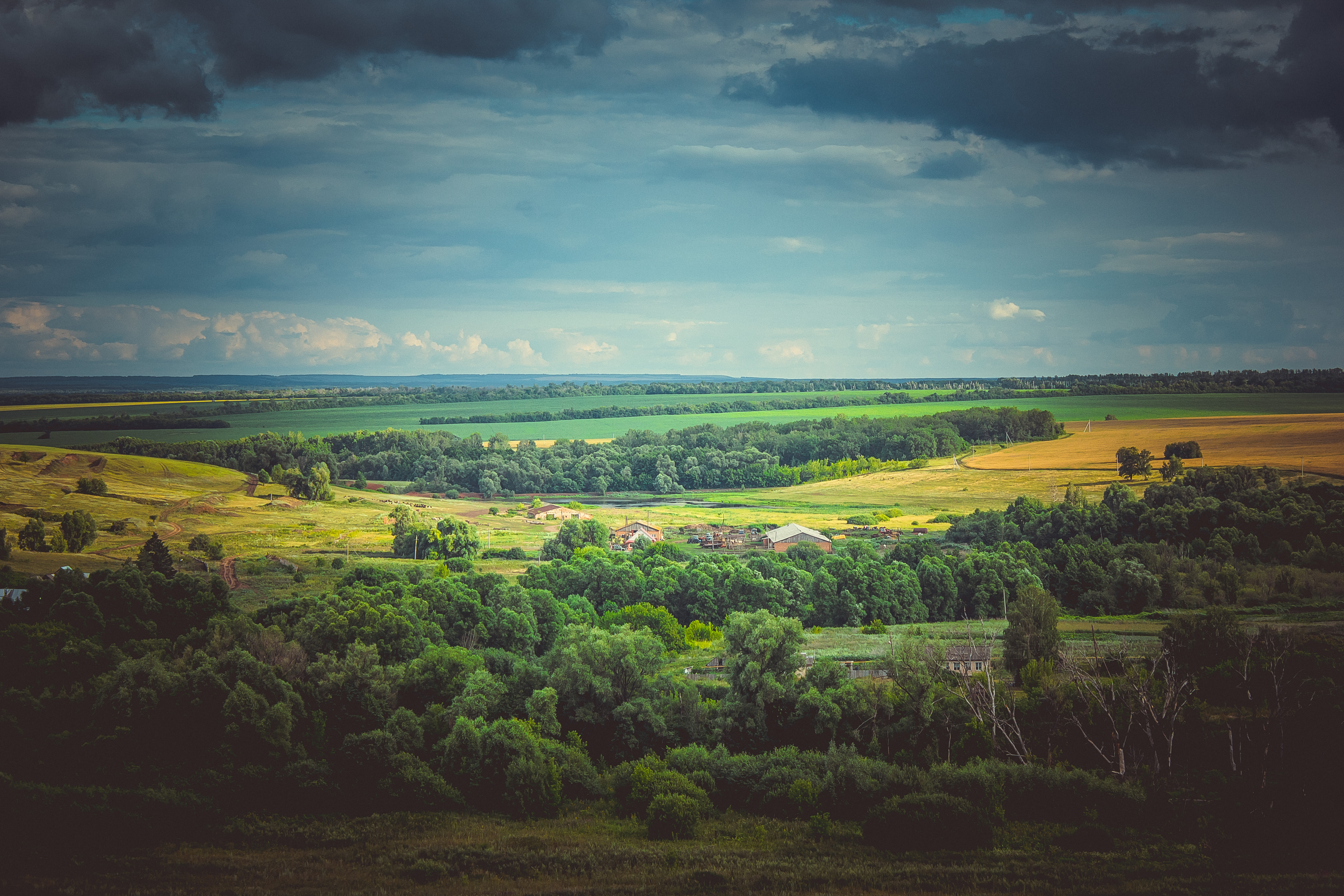 Laden Sie das Landschaft, Natur, Horizont, Wald, Feld, Dorf, Wolke, Russland, Himmel, Erde/natur-Bild kostenlos auf Ihren PC-Desktop herunter