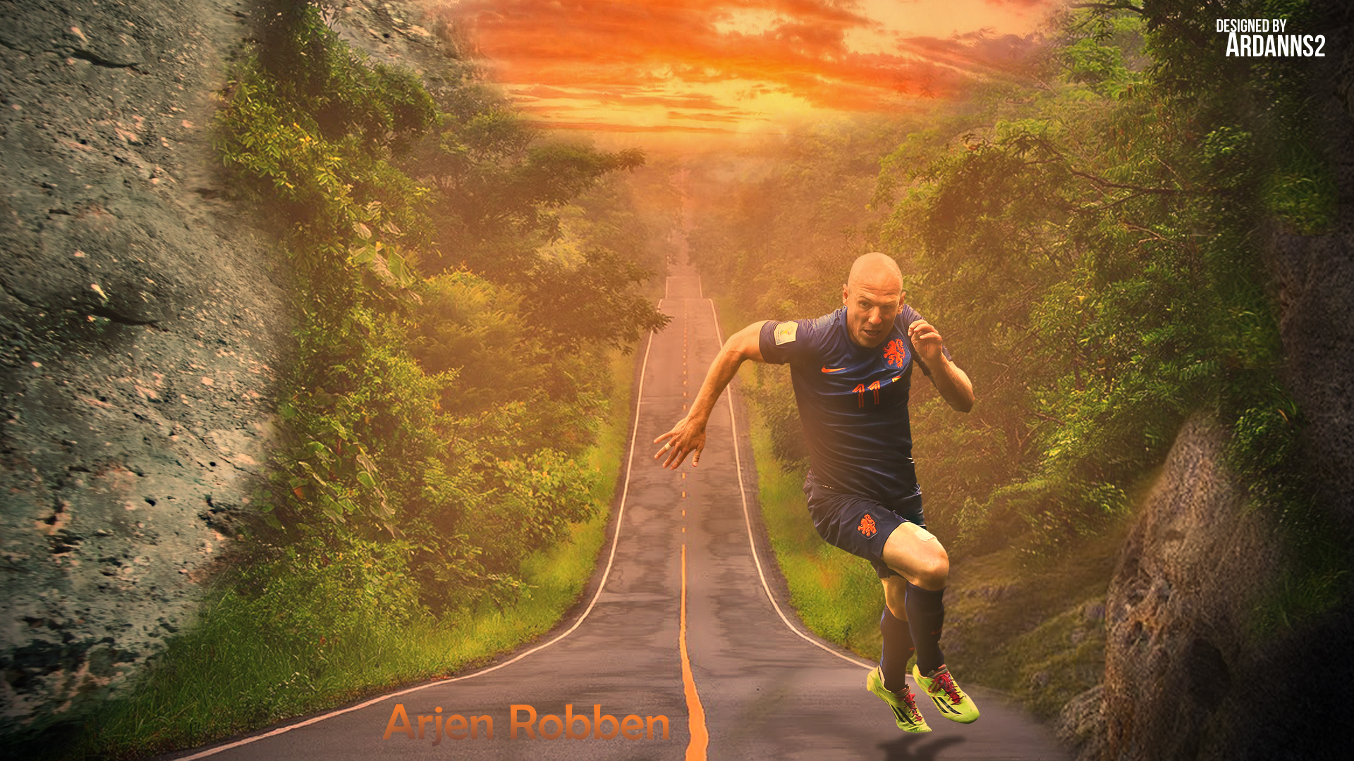 Laden Sie das Sport, Fußball, Niederländische Fußballnationalmannschaft, Arjen Robben-Bild kostenlos auf Ihren PC-Desktop herunter