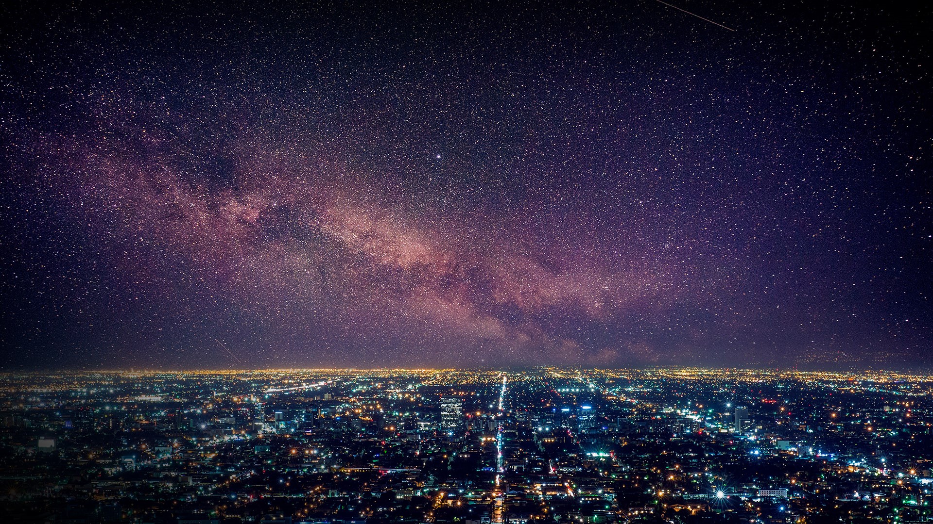 Download mobile wallpaper Cities, Sky, Stars, Los Angeles, Man Made for free.