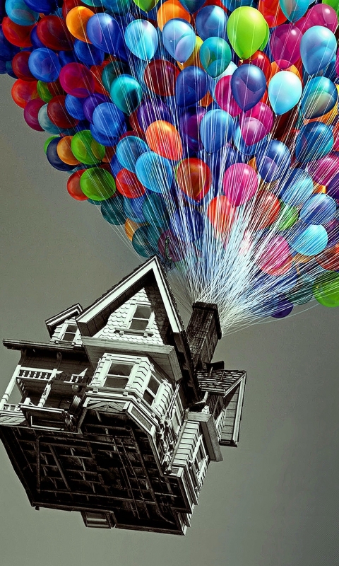 Download mobile wallpaper Up, Balloon, Movie for free.