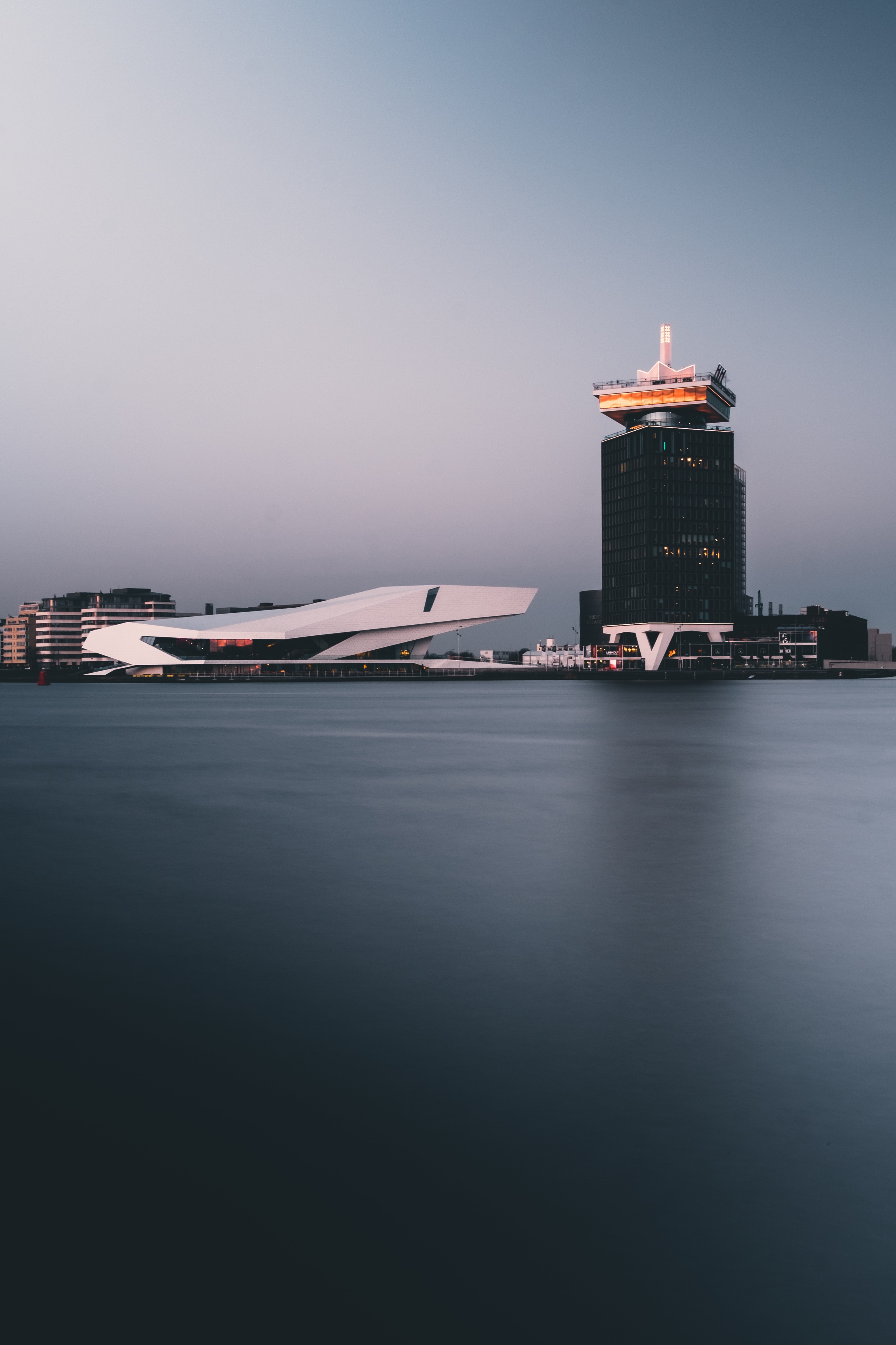 Скачать обои бесплатно Берег, Здание, Города, Нидерланды, Амстердам картинка на рабочий стол ПК