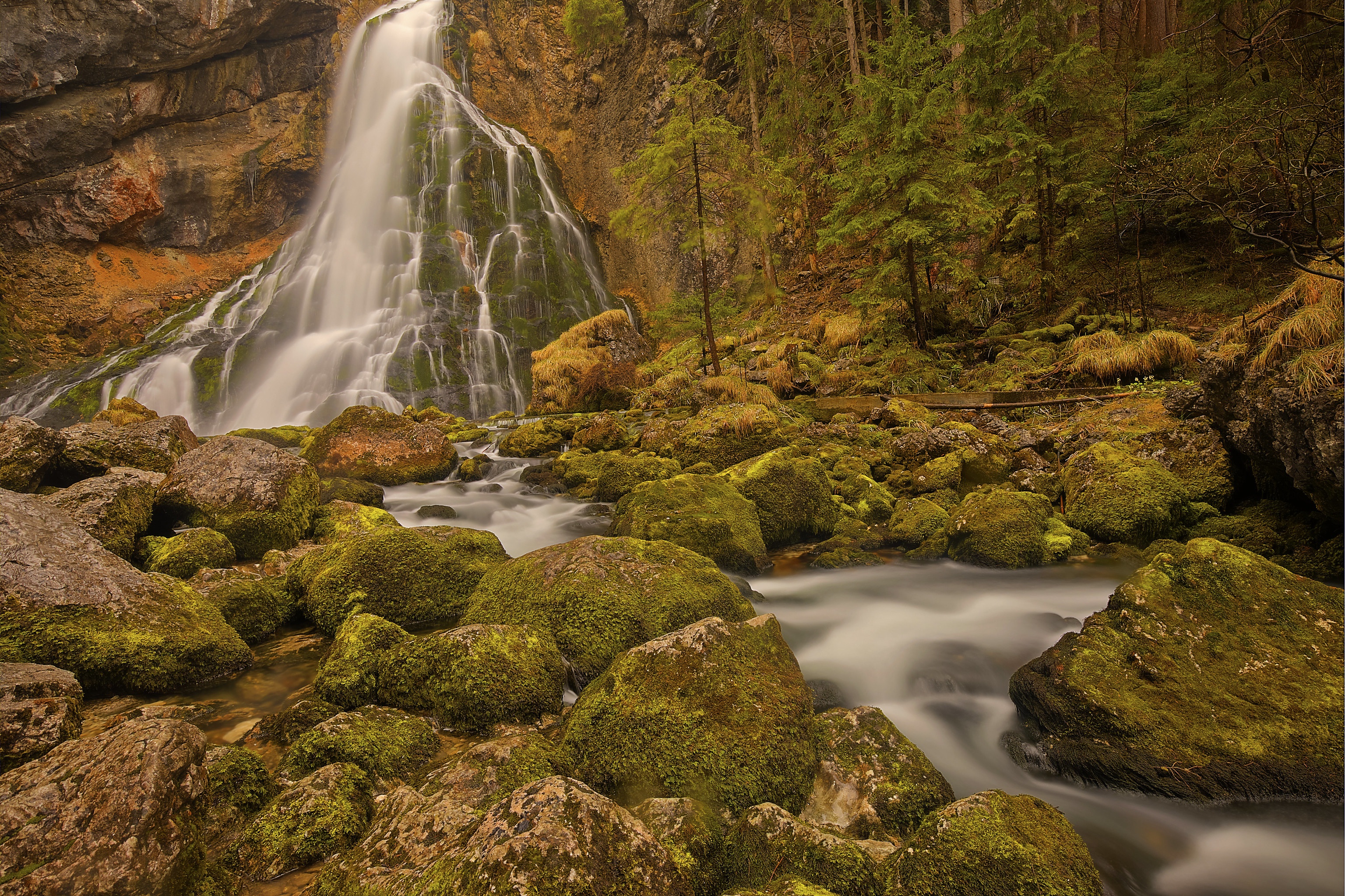 Скачать обои бесплатно Водопады, Водопад, Австрия, Камень, Земля/природа картинка на рабочий стол ПК