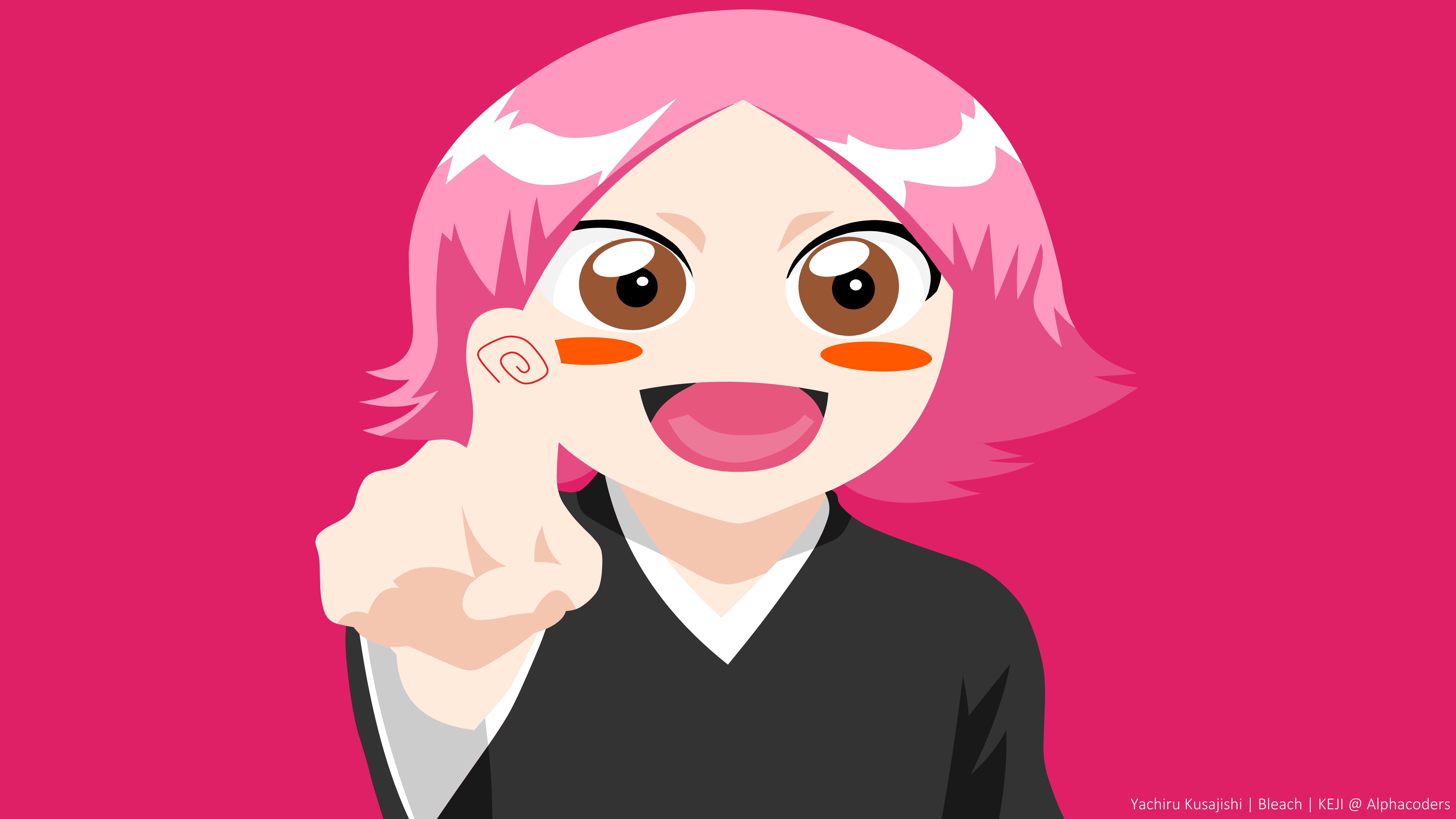 Download mobile wallpaper Anime, Bleach, Smile, Pink Hair, Brown Eyes, Yachiru Kusajishi for free.