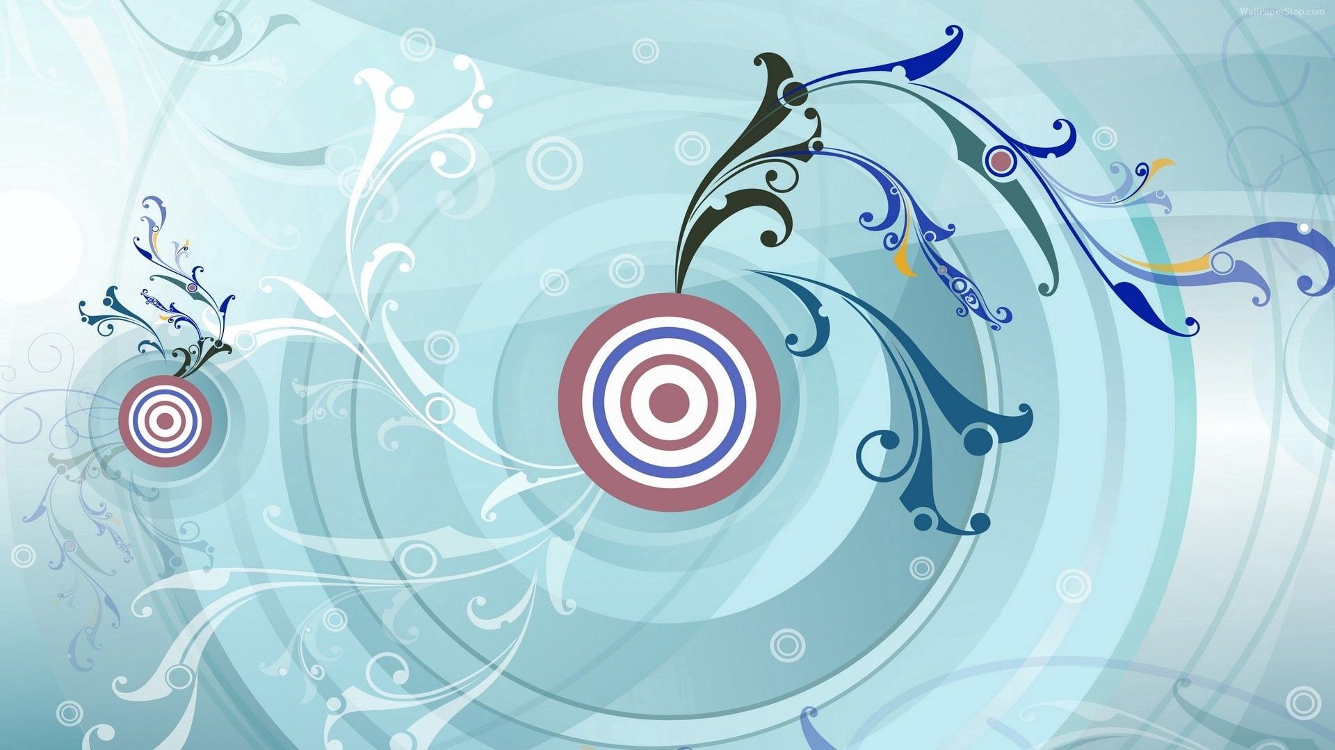 patterns, blue, vector, target