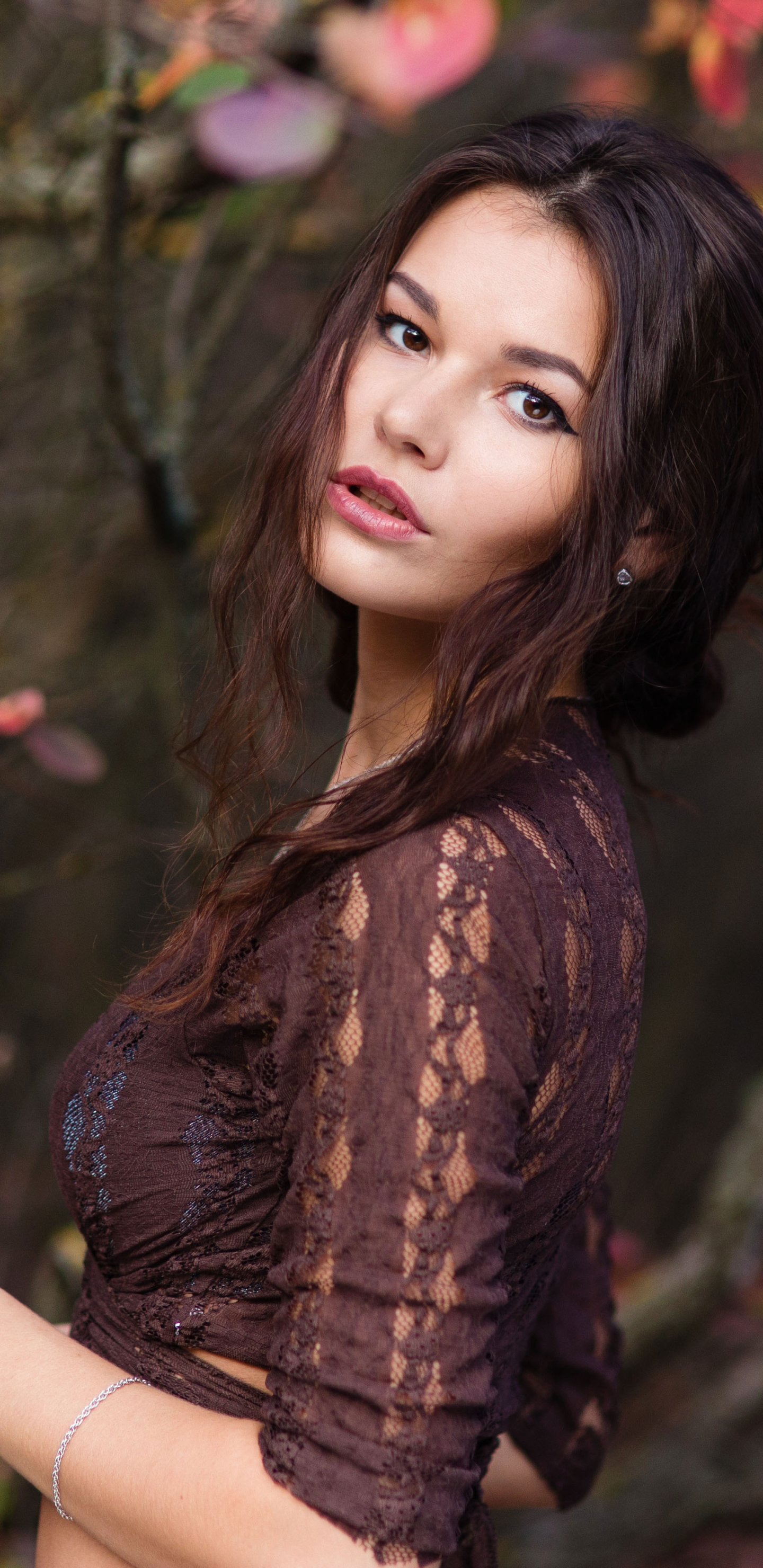 Download mobile wallpaper Brunette, Model, Women, Brown Eyes for free.