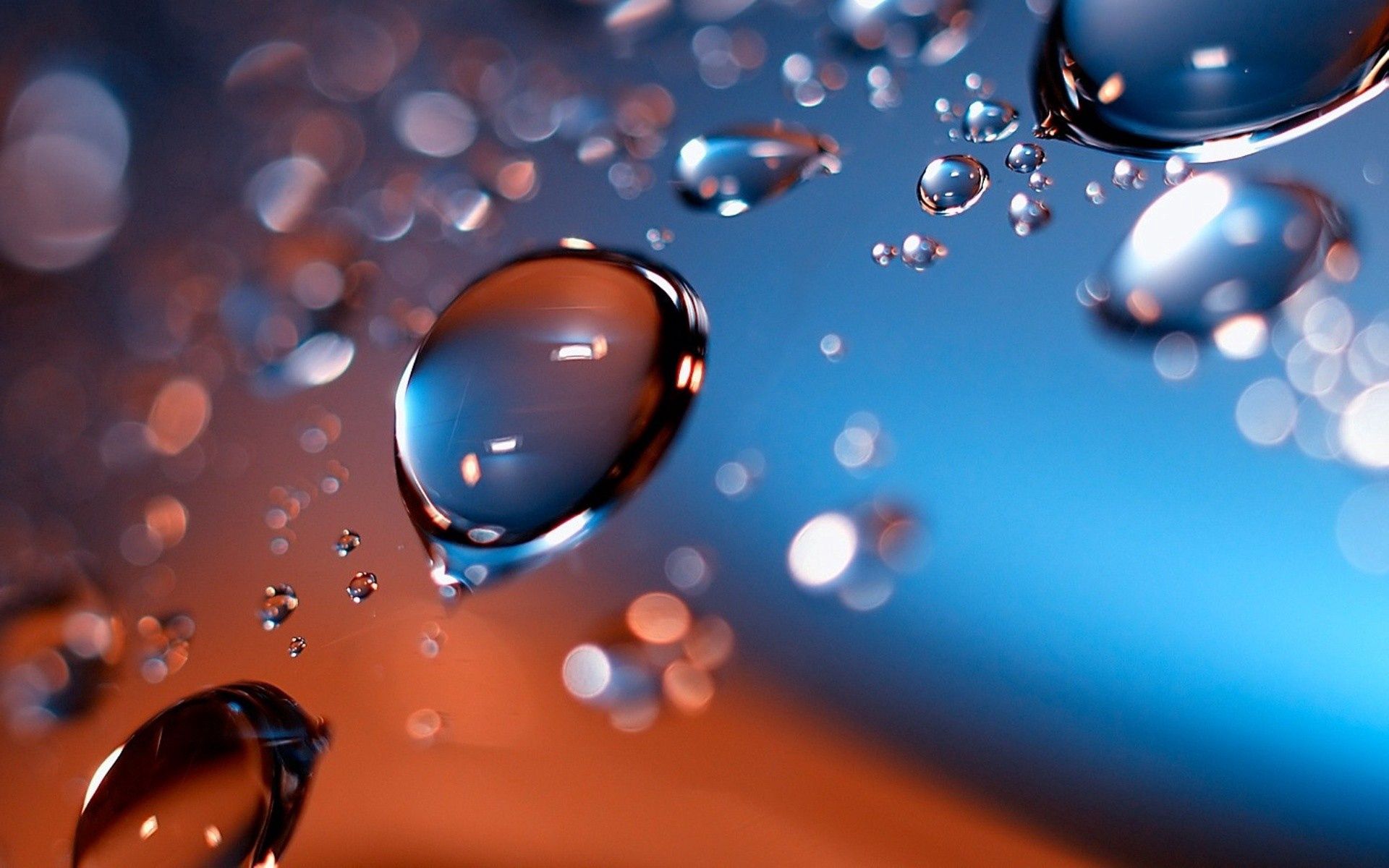 Download mobile wallpaper Reflection, Macro, Drops, Surface, Background for free.