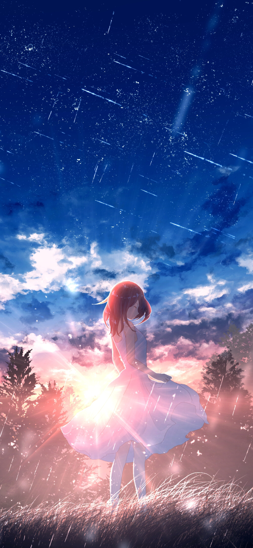 Download mobile wallpaper Anime, Sunrise, Girl for free.