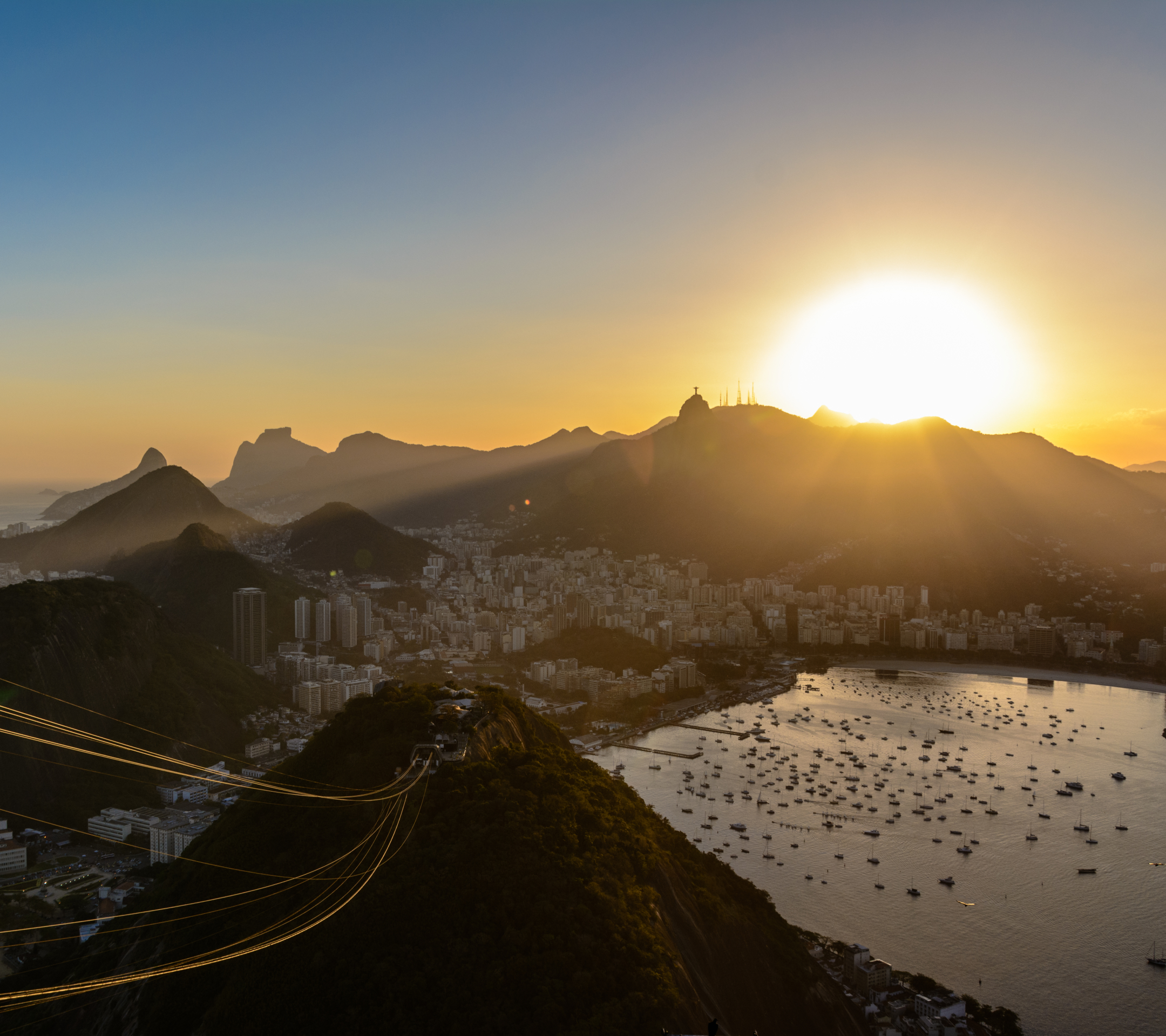 Download mobile wallpaper Cities, Sunset, Rio De Janeiro, Brazil, Man Made, Sugarloaf Mountain for free.