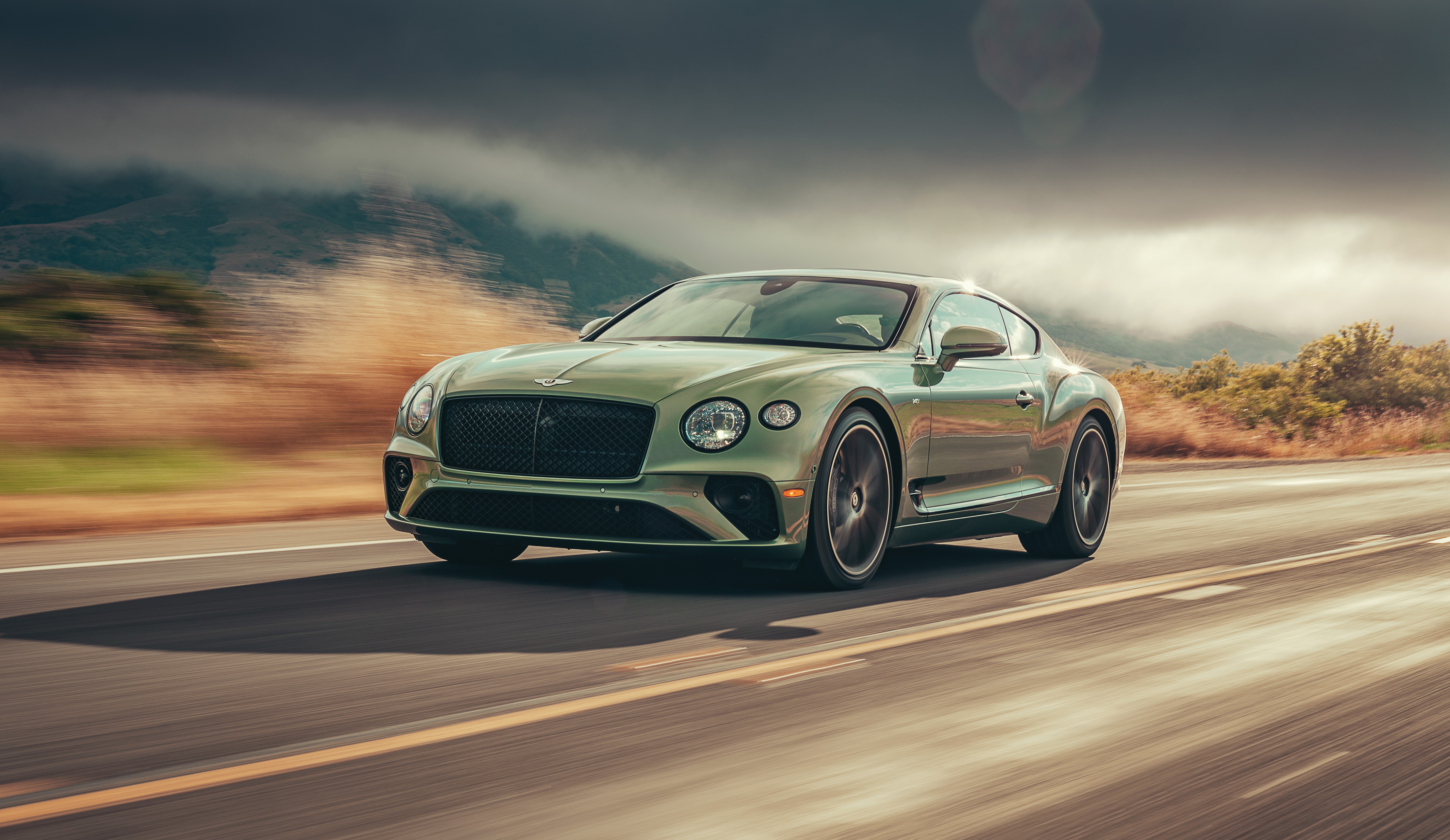 Download mobile wallpaper Bentley, Car, Bentley Continental Gt, Vehicles, Green Car, Bentley Continental for free.