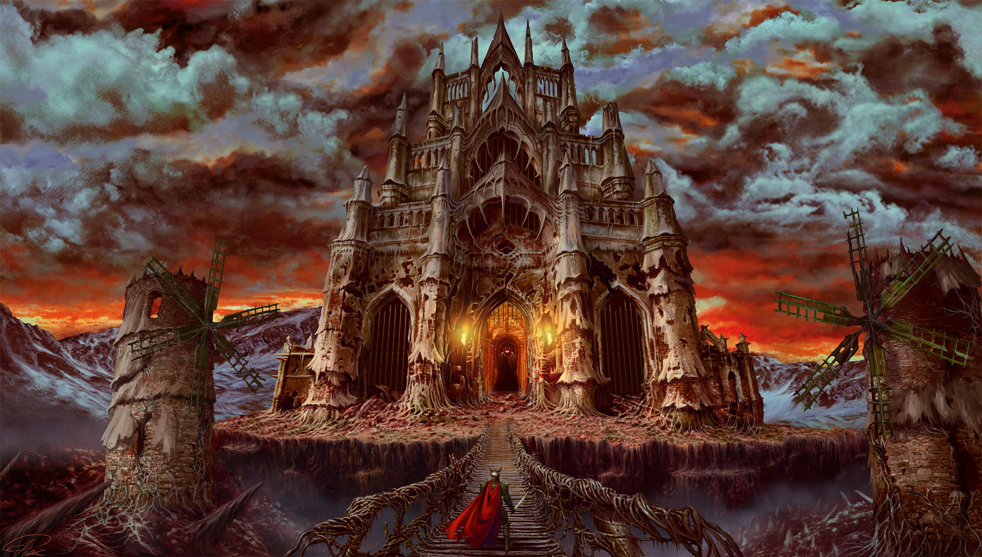 Download mobile wallpaper Fantasy, Gothic, Castles, Cloud, Ruin, Castle for free.