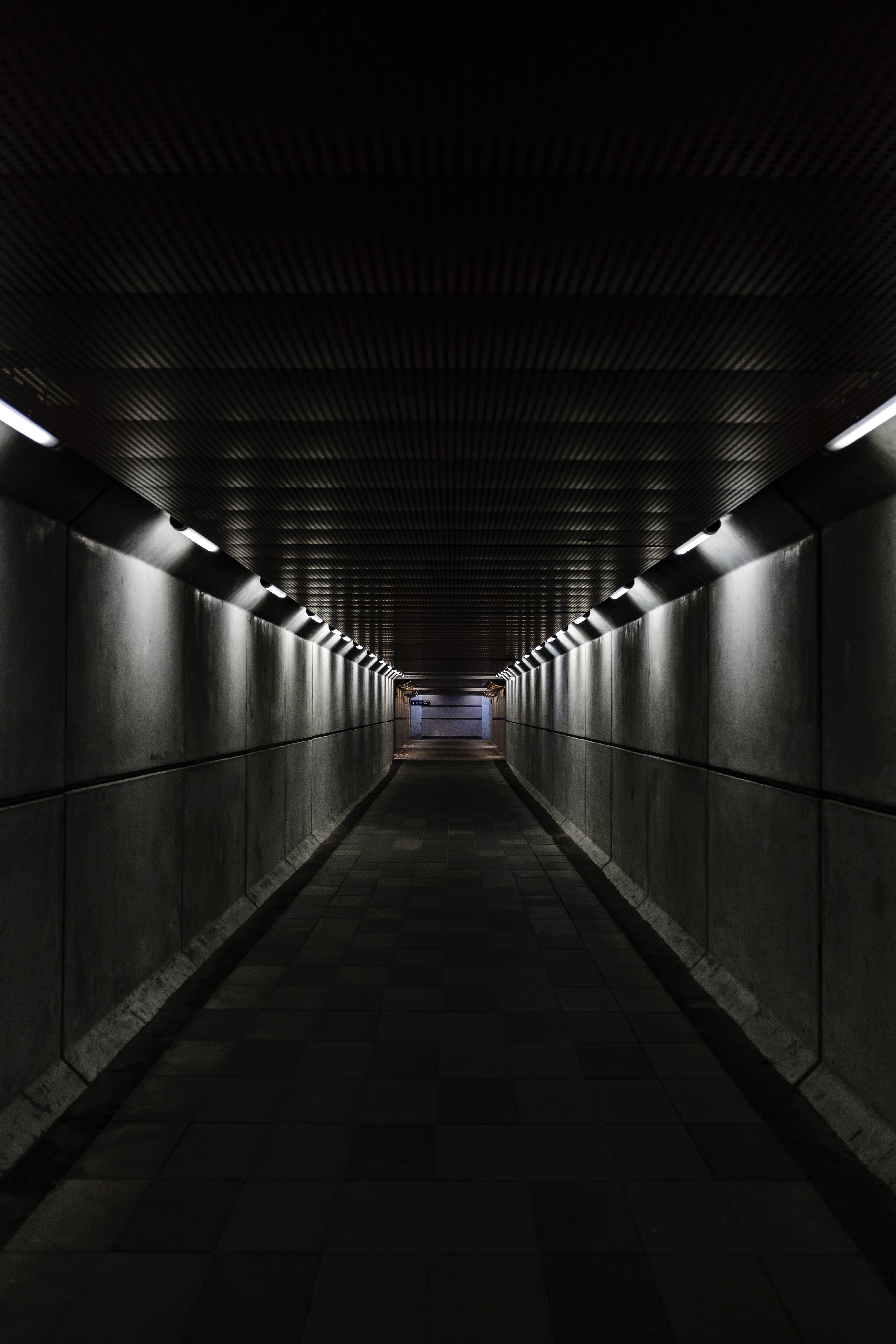 tunnel, dark, miscellanea, miscellaneous, grey, corridor HD wallpaper
