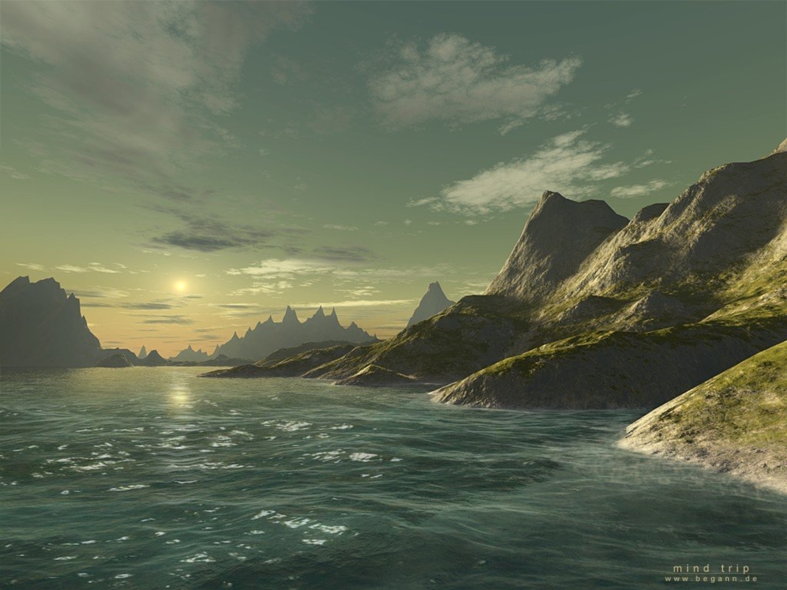 Free download wallpaper Background, Mountains, Sea, Landscape on your PC desktop