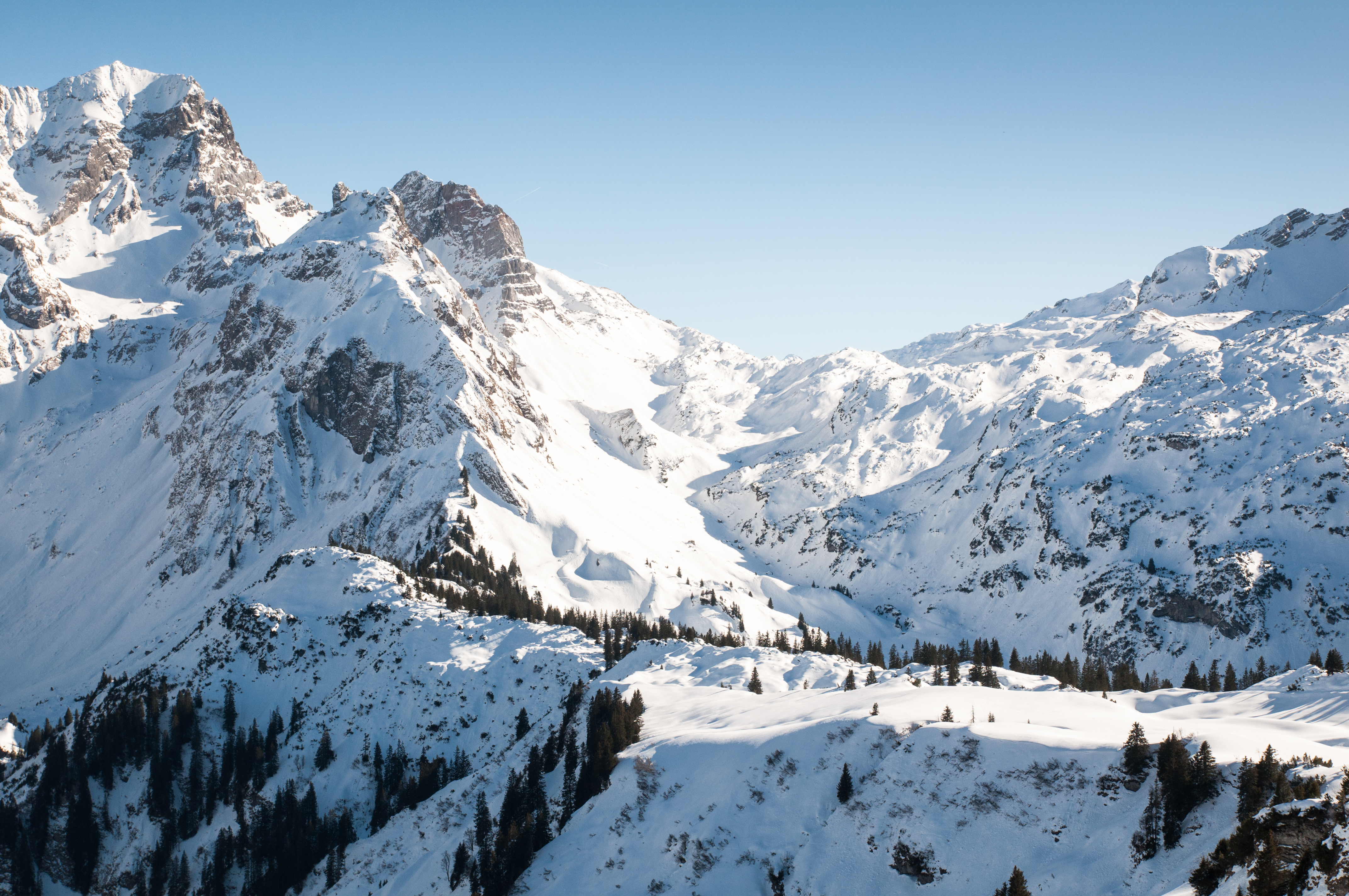 nature, mountains, snow, vertex, tops, snow covered, snowbound, mountain range HD wallpaper