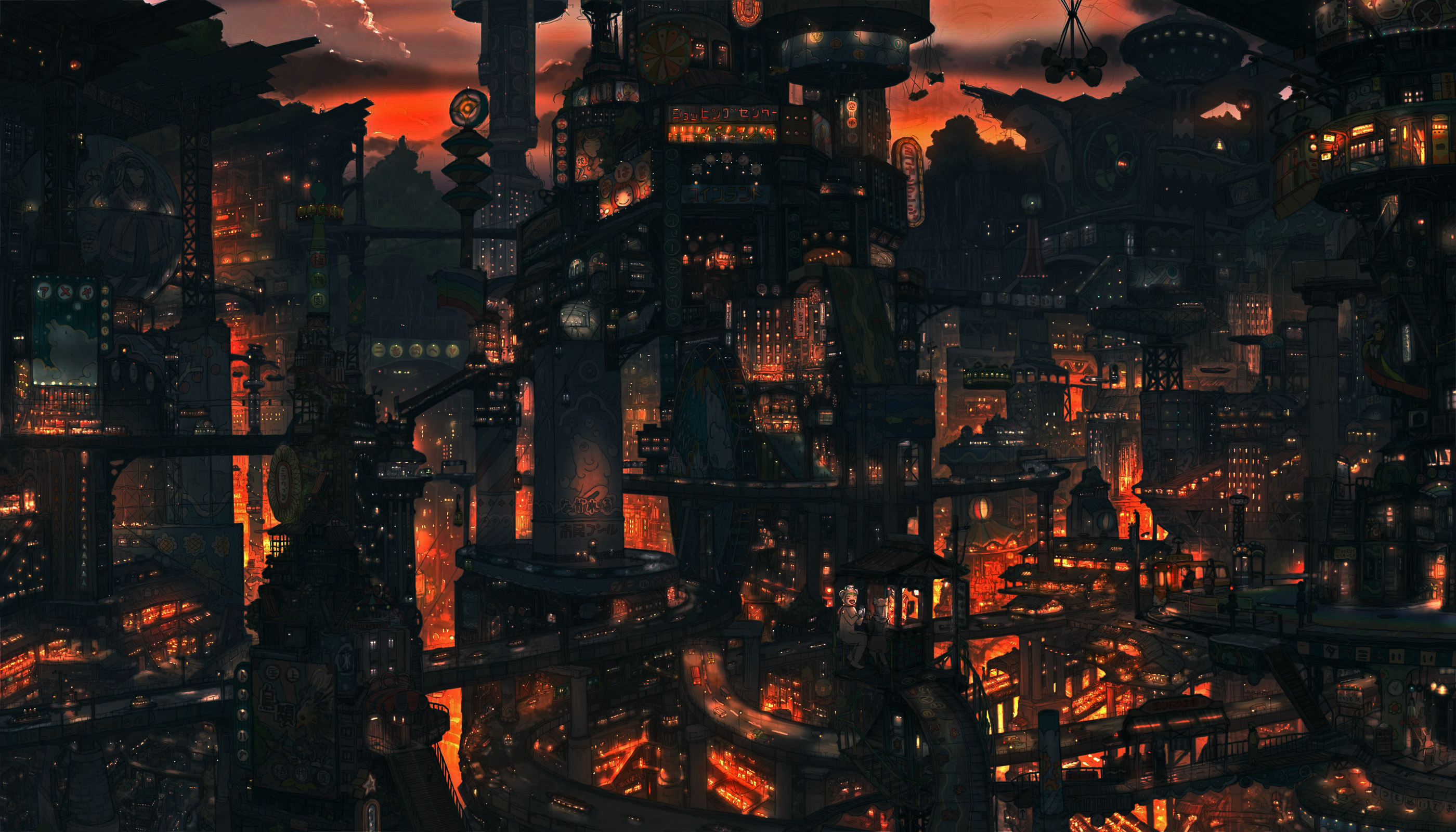 Free download wallpaper Anime, City on your PC desktop