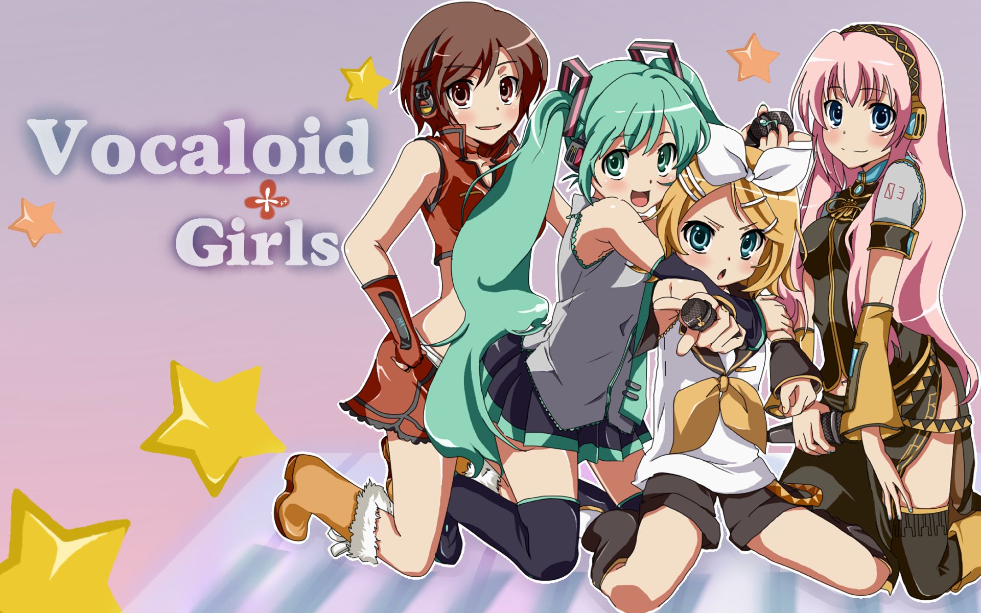 Handy-Wallpaper Vocaloid, Hatsune Miku, Animes, Lukas Megurin, Rin Kagamine, Meiko (Vocaloid) kostenlos herunterladen.