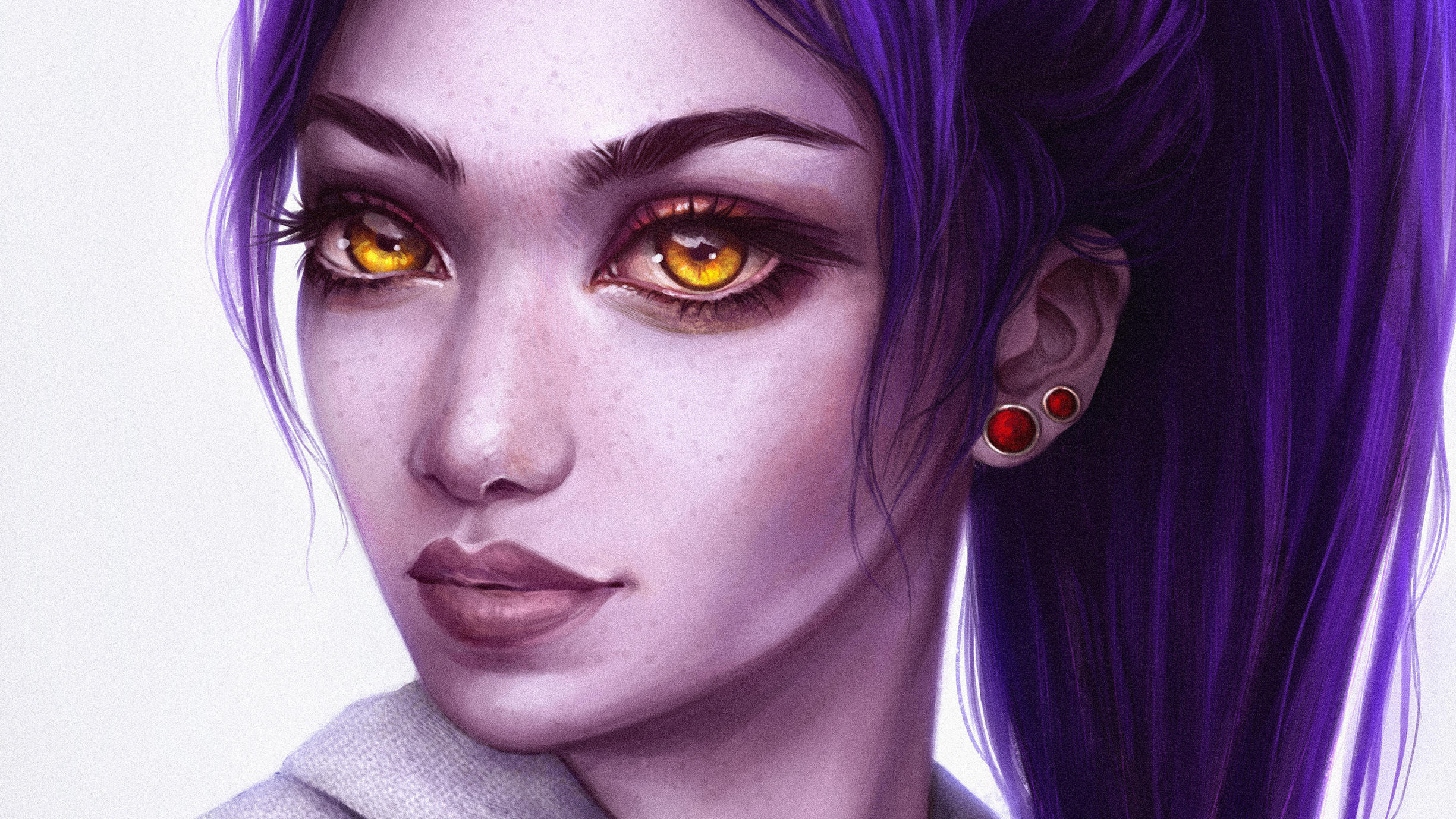 Download mobile wallpaper Face, Yellow Eyes, Overwatch, Video Game, Purple Hair, Widowmaker (Overwatch) for free.