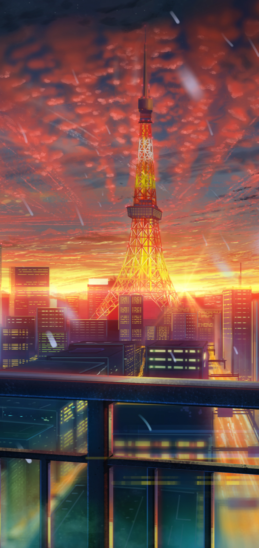 Download mobile wallpaper Anime, Sky, City for free.