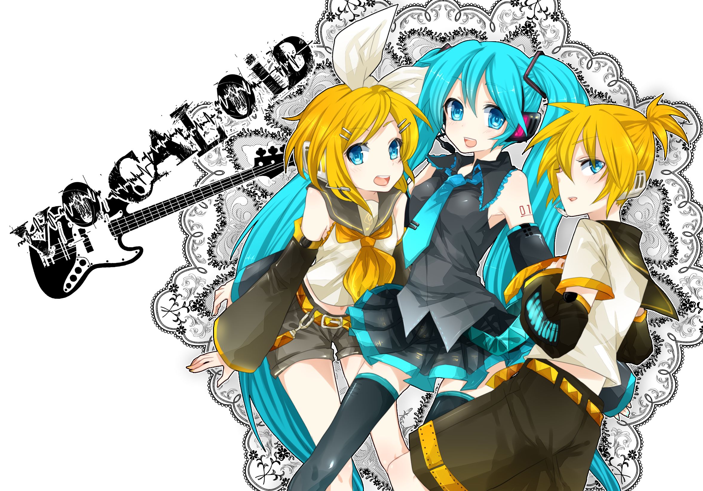 Laden Sie das Vocaloid, Hatsune Miku, Animes, Rin Kagamine, Len Kagamine-Bild kostenlos auf Ihren PC-Desktop herunter