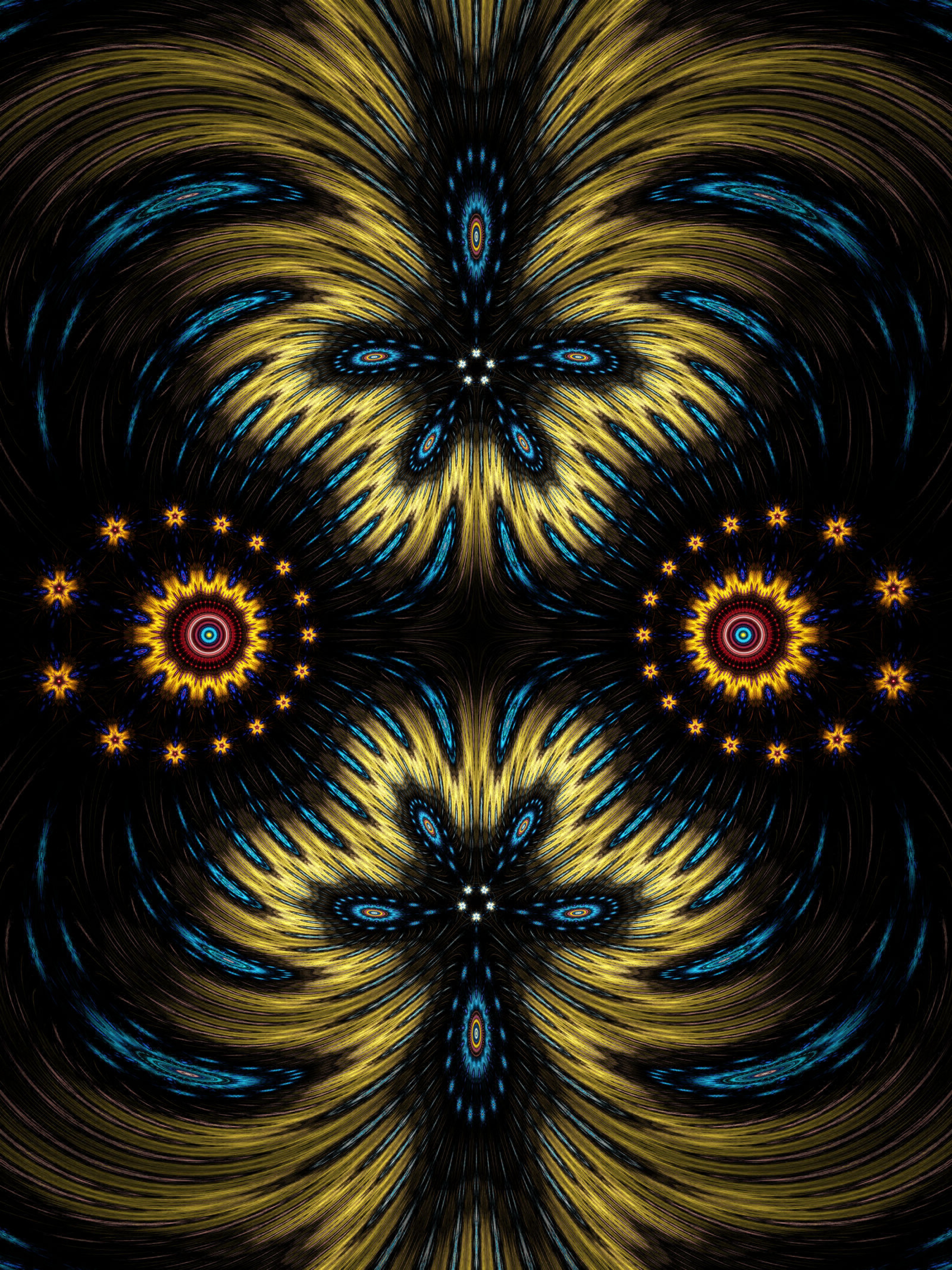 fractal, symmetry, abstract, multicolored, motley, psychedelic, tribal