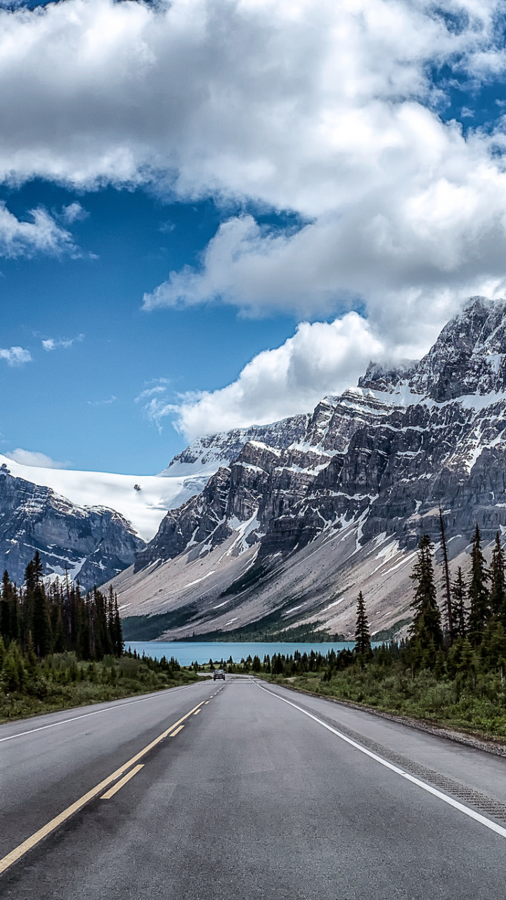 Download mobile wallpaper Landscape, Mountain, Road, Cloud, Man Made for free.