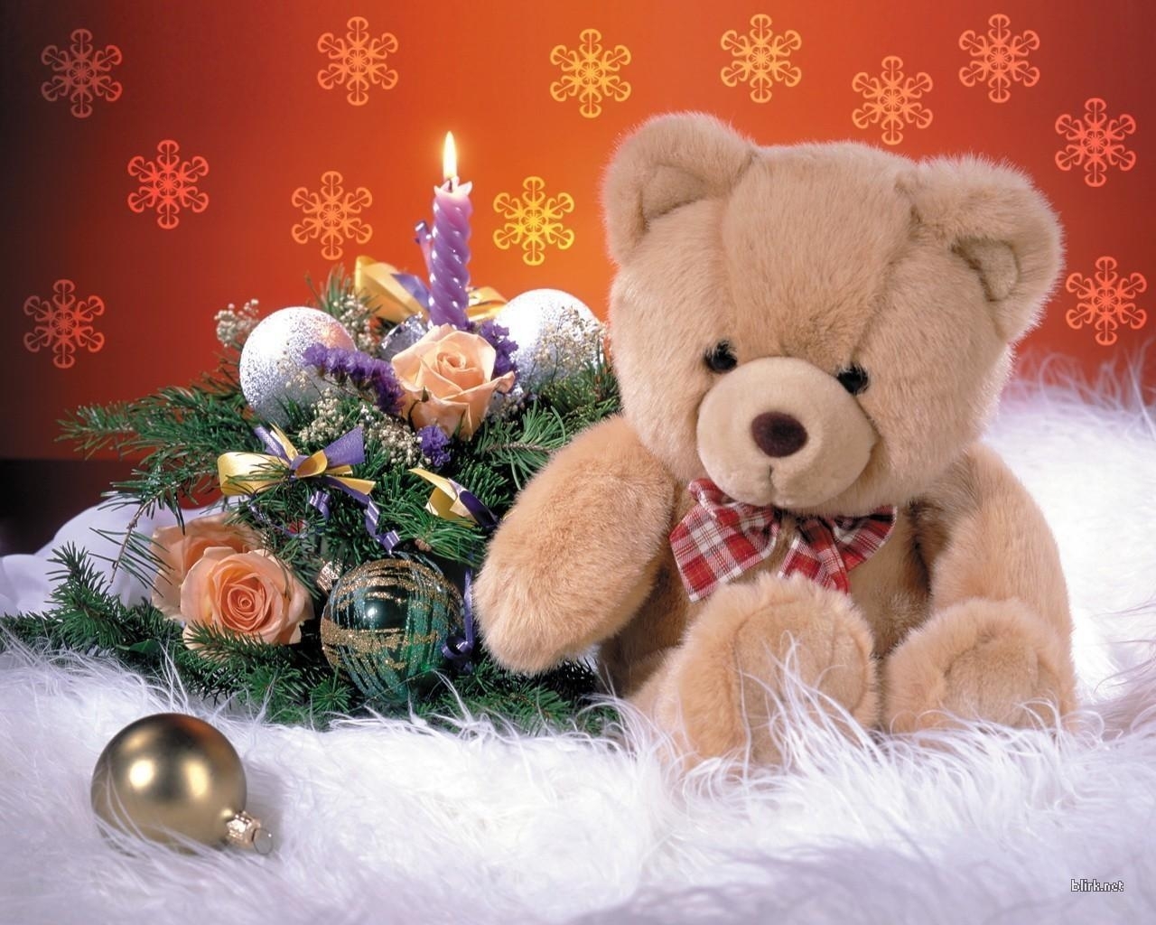 Téléchargez des papiers peints mobile Fêtes, Jouets, Nouvelle Année, Bears, Bougies, Noël gratuitement.