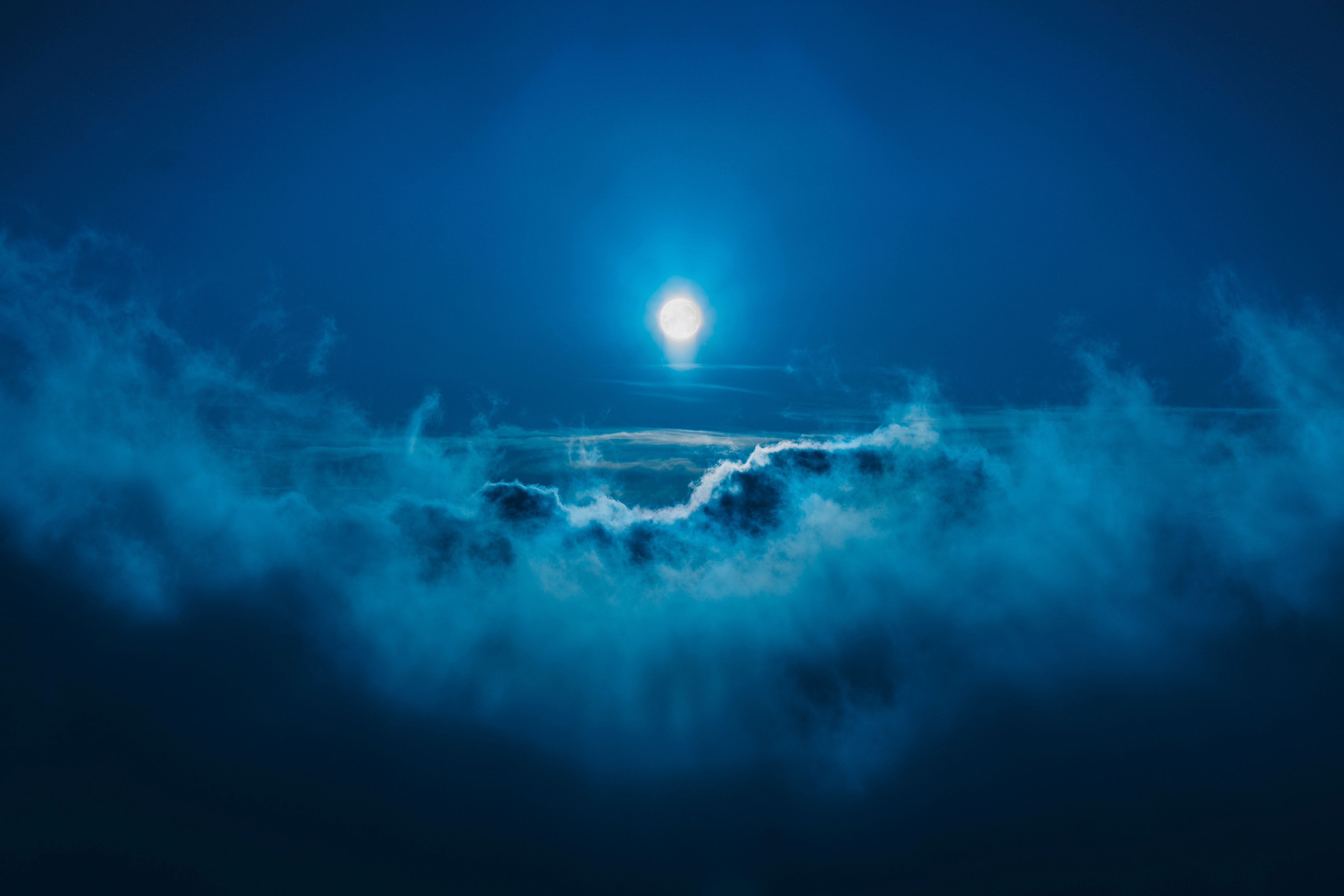Free download wallpaper Clouds, Shine, Sky, Light, Nature, Moon on your PC desktop