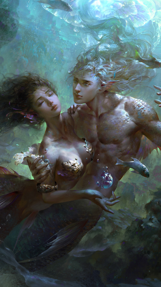 Download mobile wallpaper Fantasy, Mermaid, Merman for free.