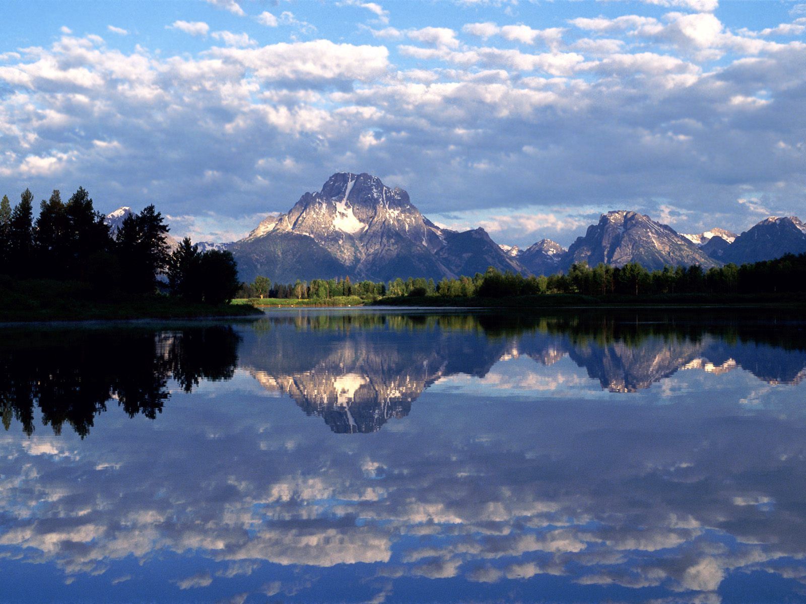 wyoming, nature, mountain, lake, reflection, mirror