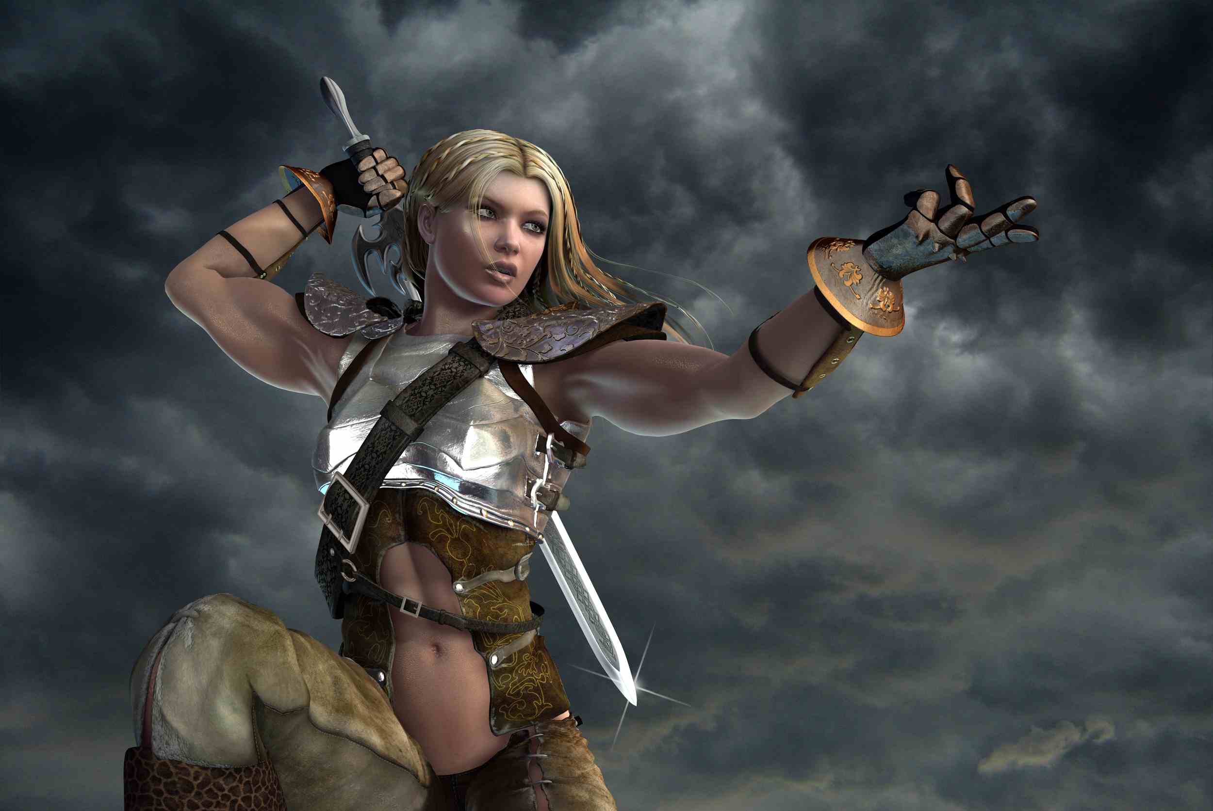 Laden Sie das Fantasie, Kriegerin-Bild kostenlos auf Ihren PC-Desktop herunter
