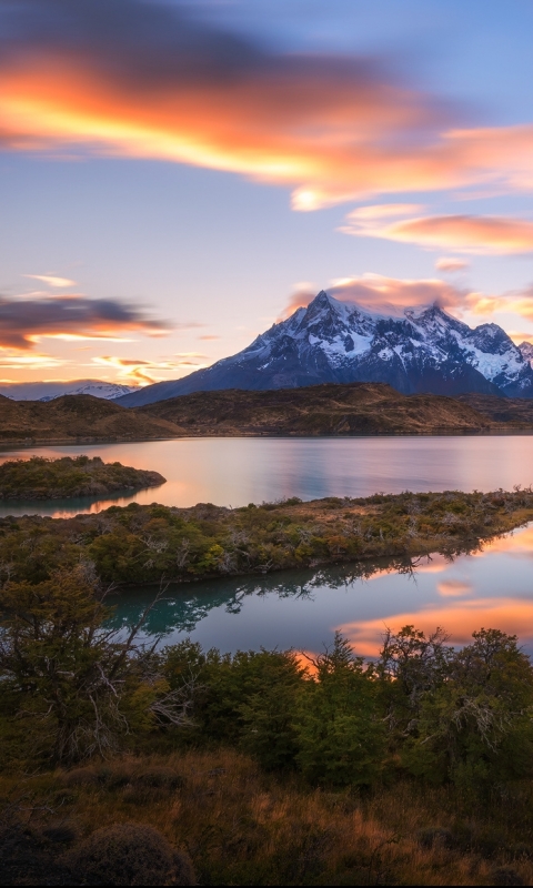 Download mobile wallpaper Landscape, Nature, Mountains, Mountain, Lake, Reflection, Earth, Cloud, Chile, Patagonia, Torres Del Paine for free.