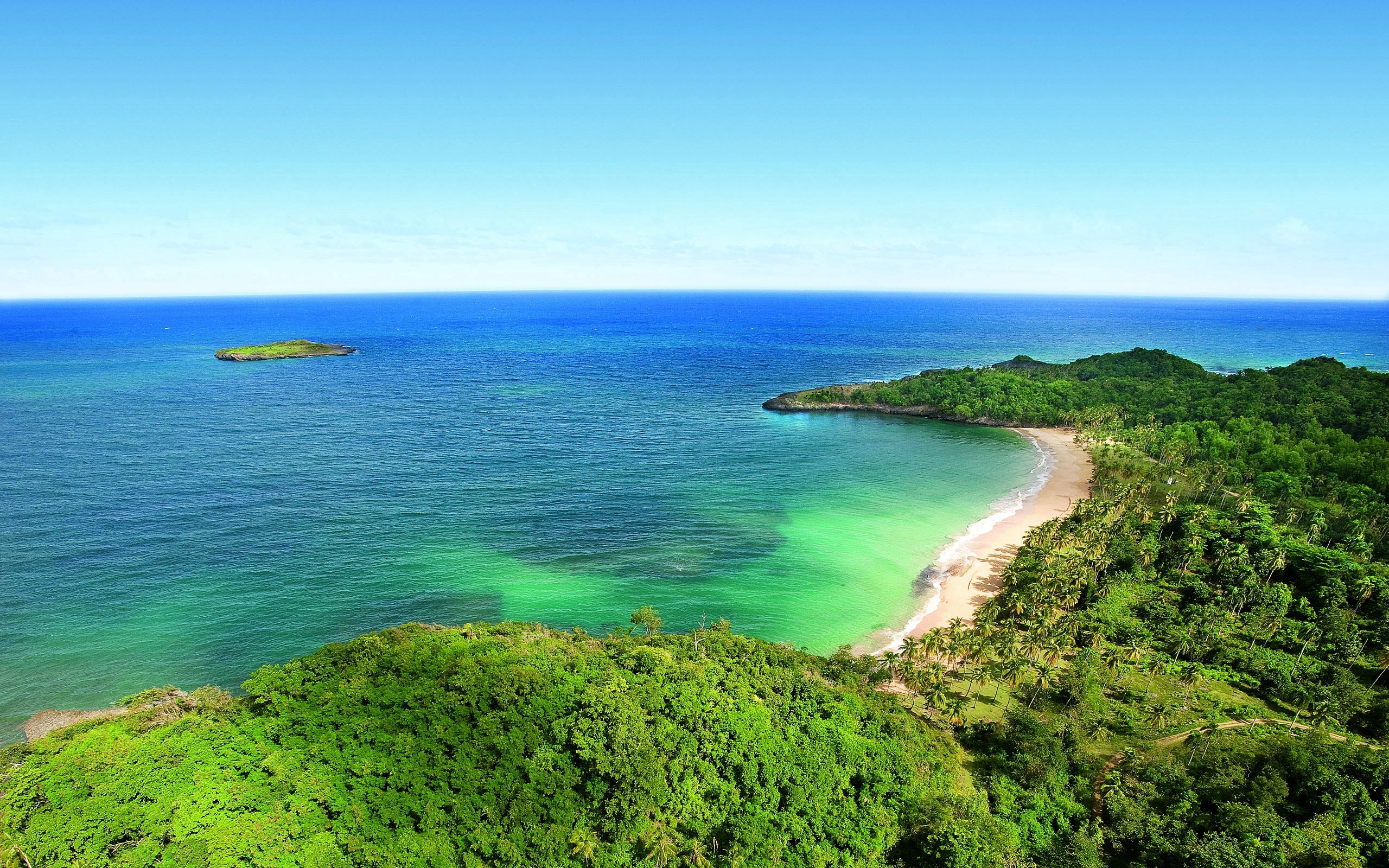 Laden Sie das Natur, Horizont, Die Insel, Insel, Ozean, Palms-Bild kostenlos auf Ihren PC-Desktop herunter