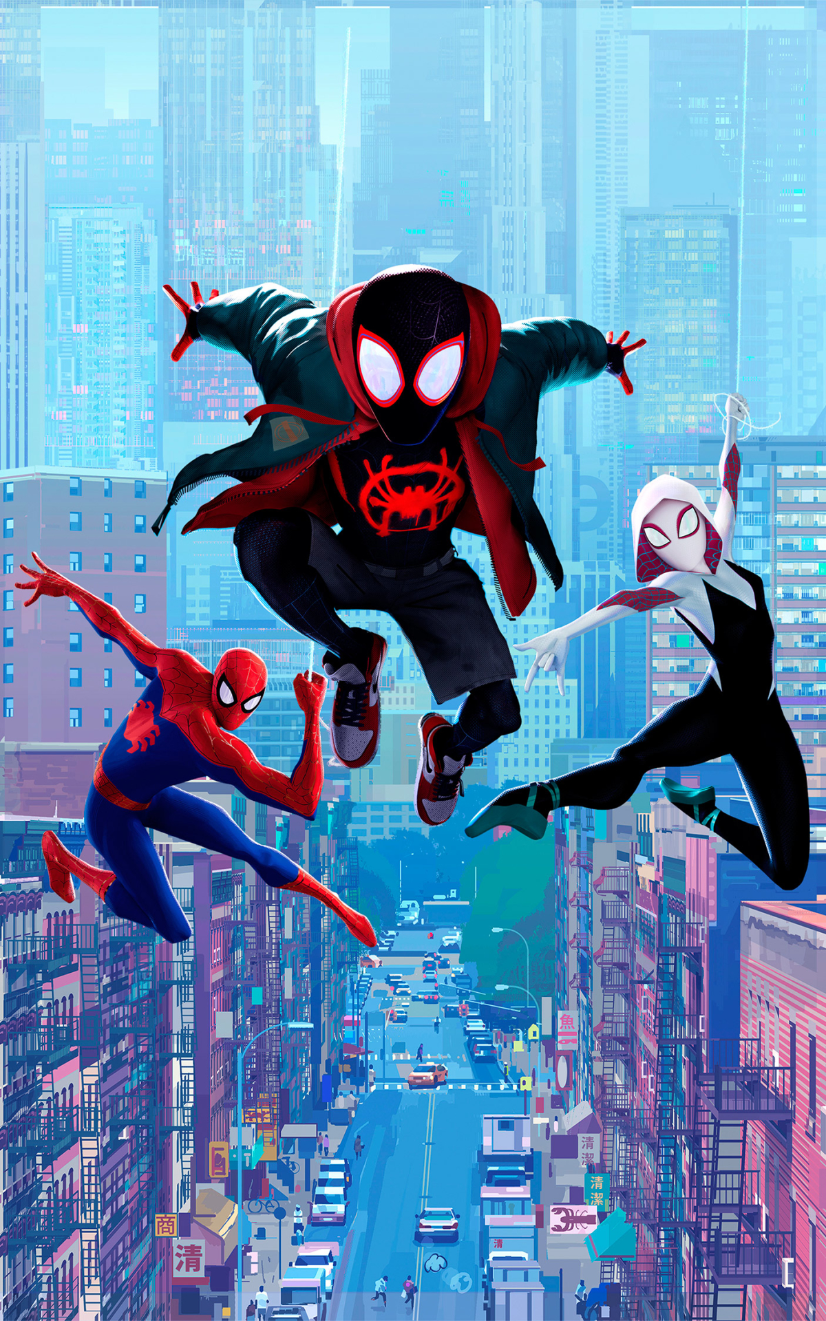 Скачати мобільні шпалери Людина Павук, Фільм, Майлз Моралес, Павук Гвен, Spider Man: Into The Spider Verse безкоштовно.