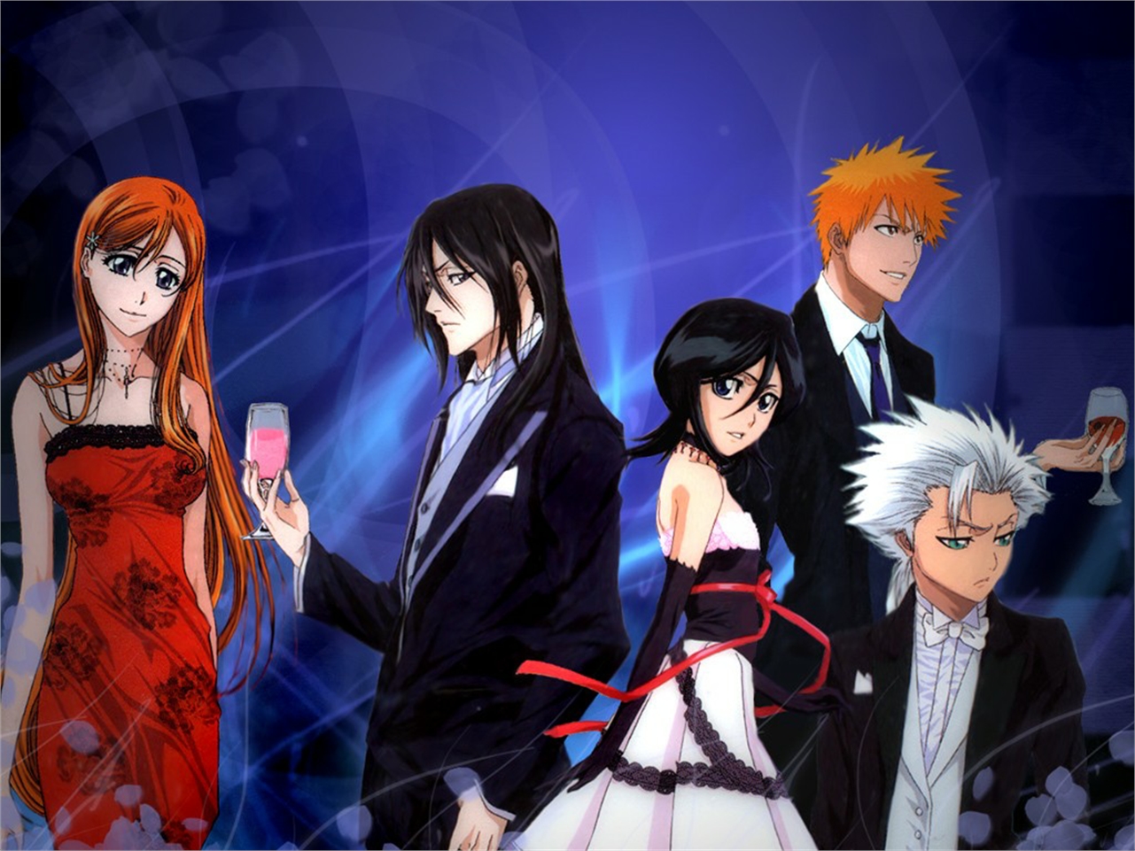 Baixar papel de parede para celular de Anime, Alvejante, Rukia Kuchiki, Ichigo Kurosaki, Orihime Inoue, Byakuya Kuchiki, Toshiro Hitsugaya gratuito.