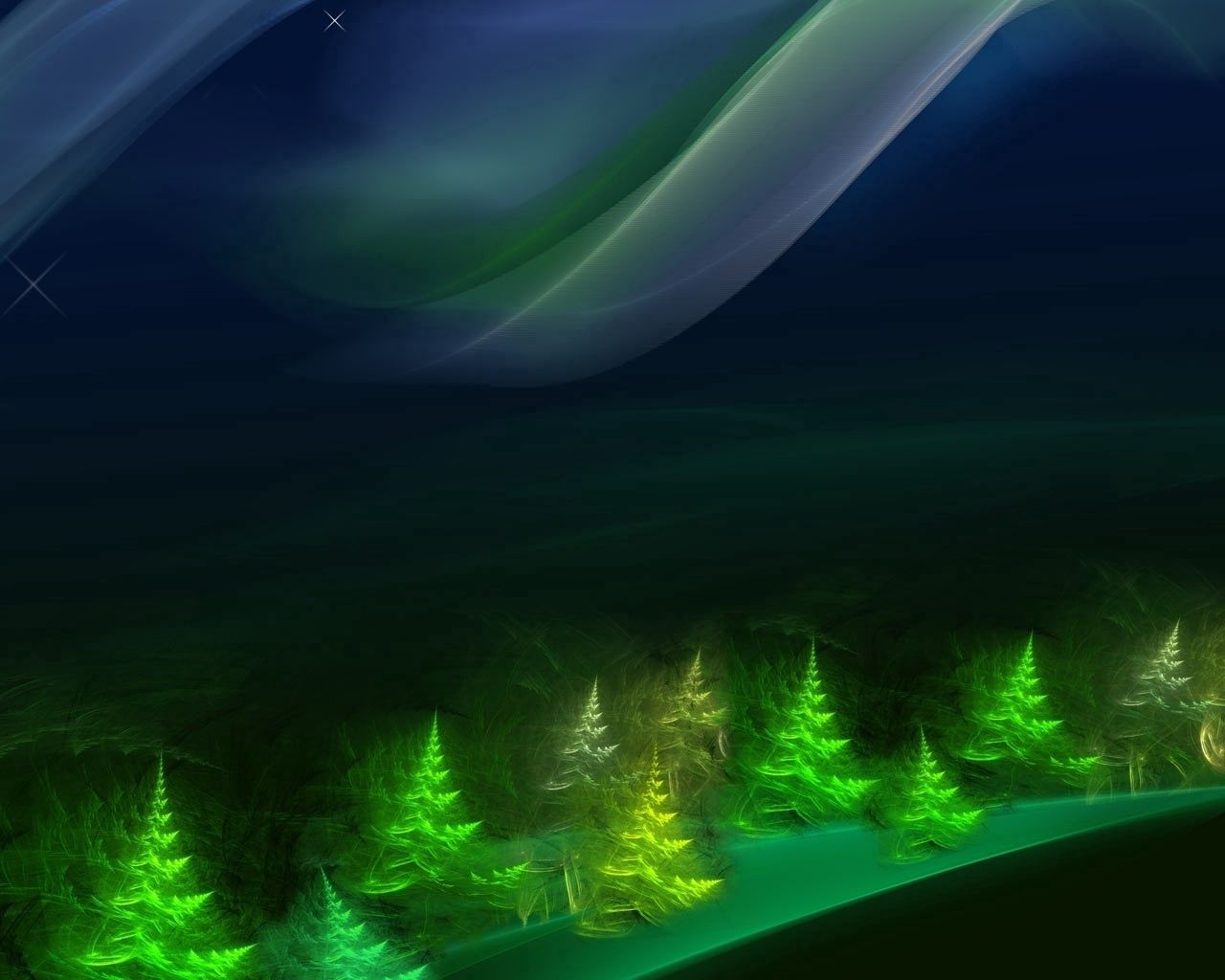 Download mobile wallpaper Fir Trees, Greens, Shining, Abstract for free.