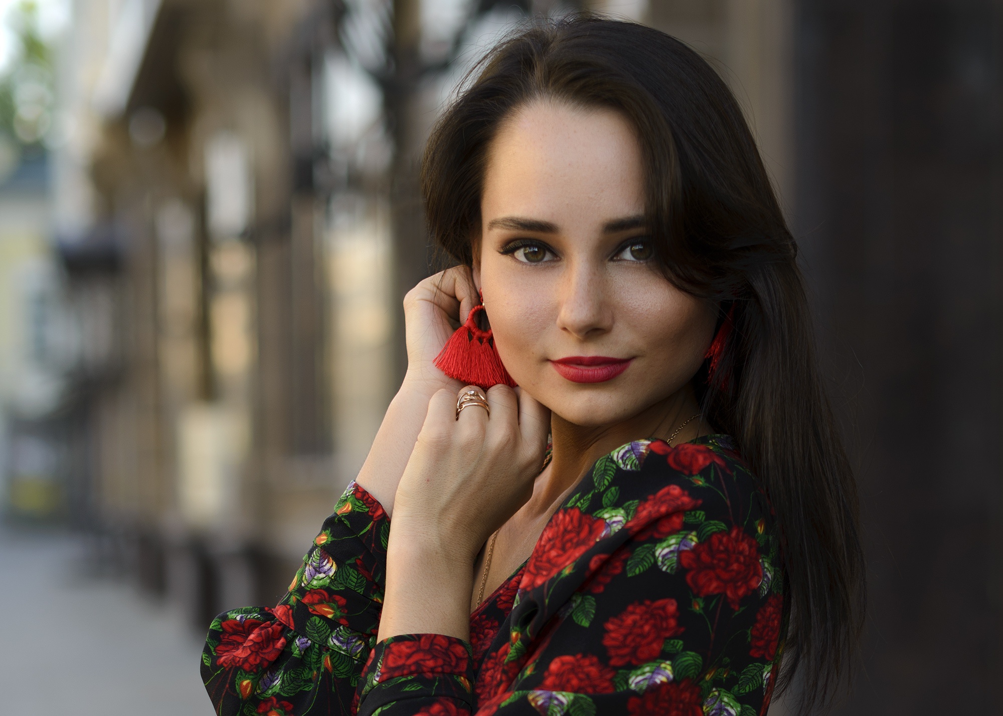 Téléchargez des papiers peints mobile Visage, Cheveux Noirs, Femmes, Top Model, Rouge À Lèvres, Profondeur De Champ gratuitement.