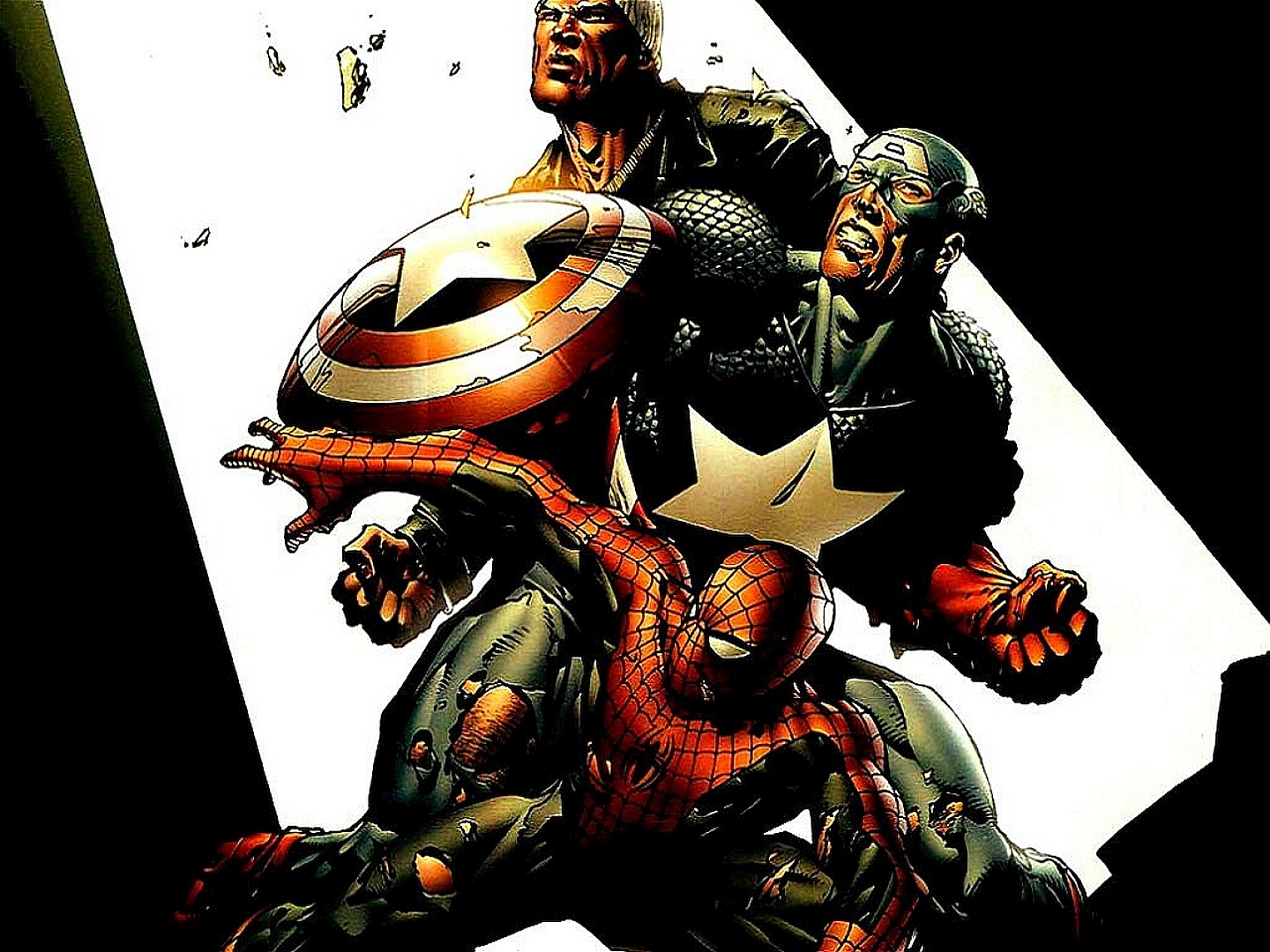 Baixar papel de parede para celular de Homem Aranha, Capitão América, História Em Quadrinhos, The New Avengers gratuito.