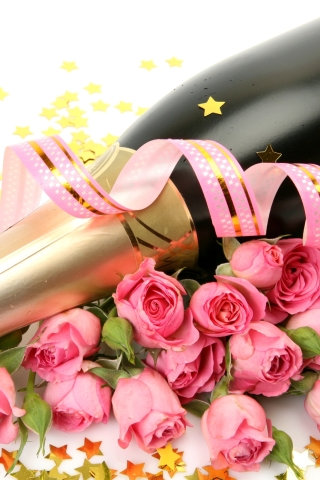 Download mobile wallpaper Food, Rose, Champagne for free.